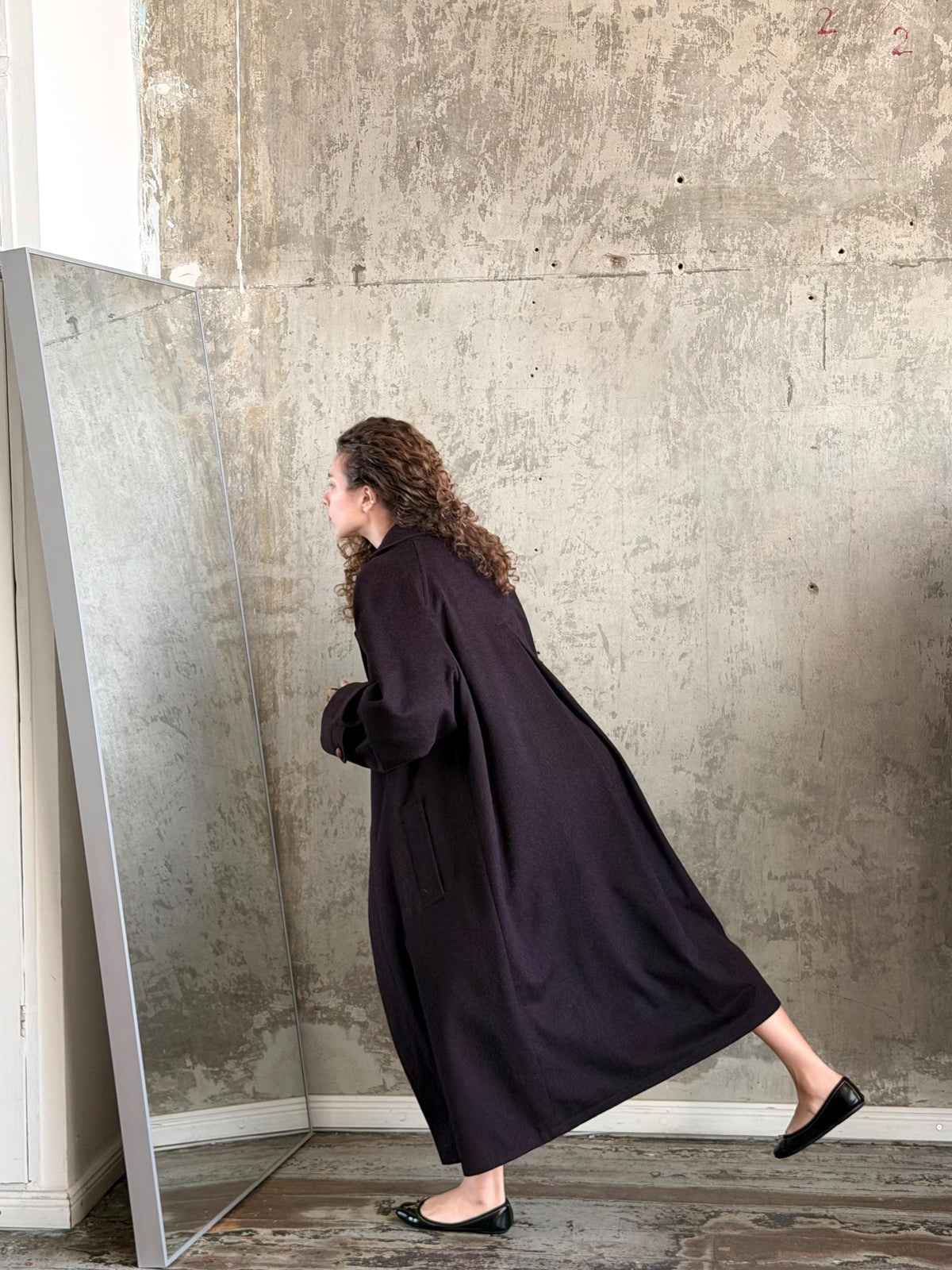 Vintage Lodenfrey Purple Wool Coat | Long Oversized Austrian Loden Coat