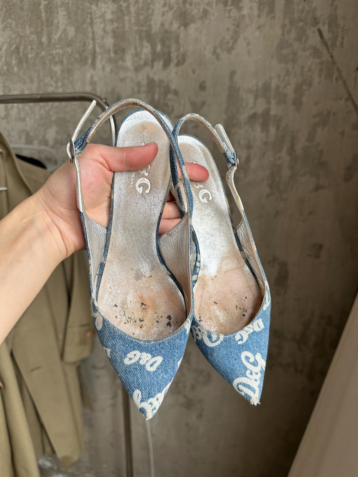 Vintage D&G Dolce Gabbana Denim Kitten Heels I US 6.5