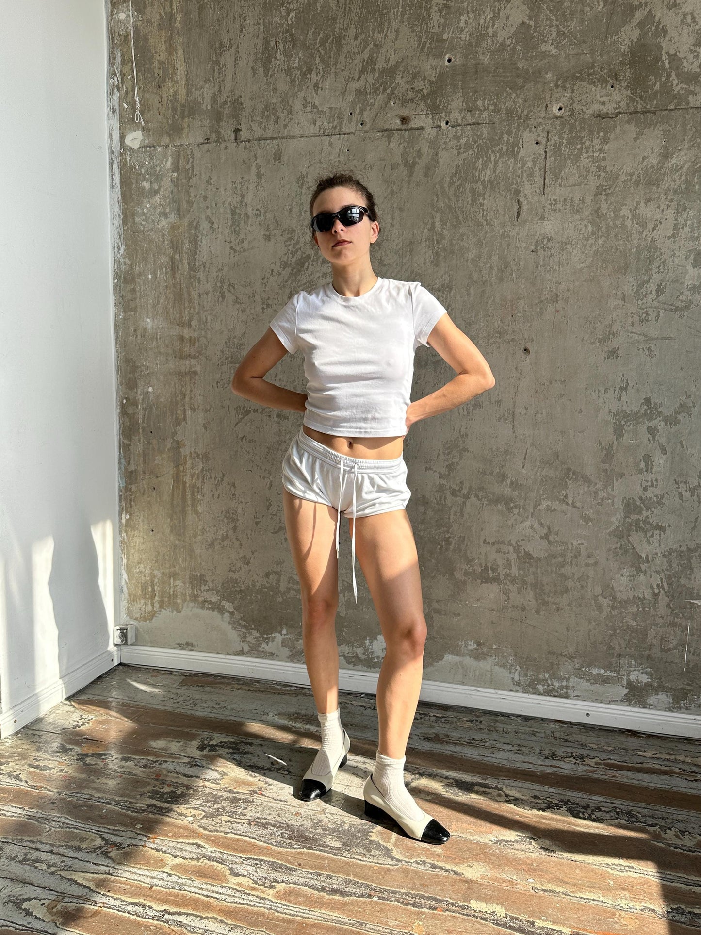Vintage D&G Dolce Gabbana White Mini Sporty Shorts