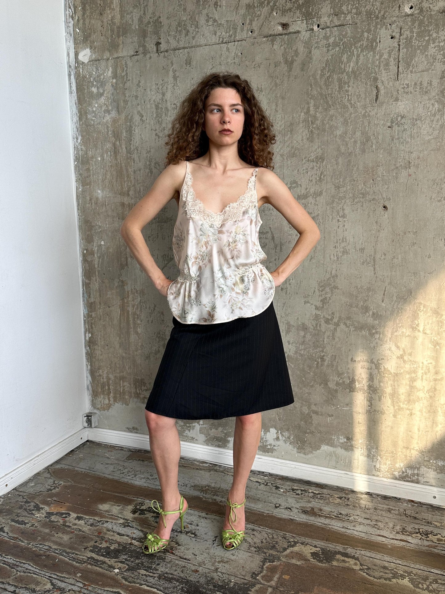 Vintage La Perla Floral Silk and Lace Camisole in Rose