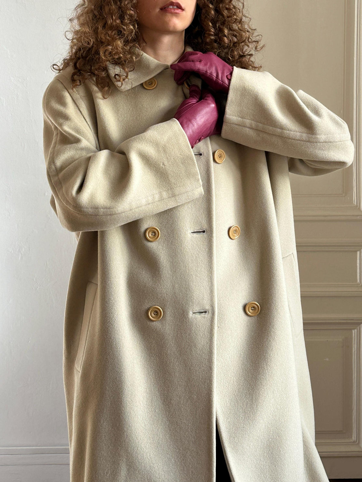 Vintage Les Copains Cream Pure Wool Coat