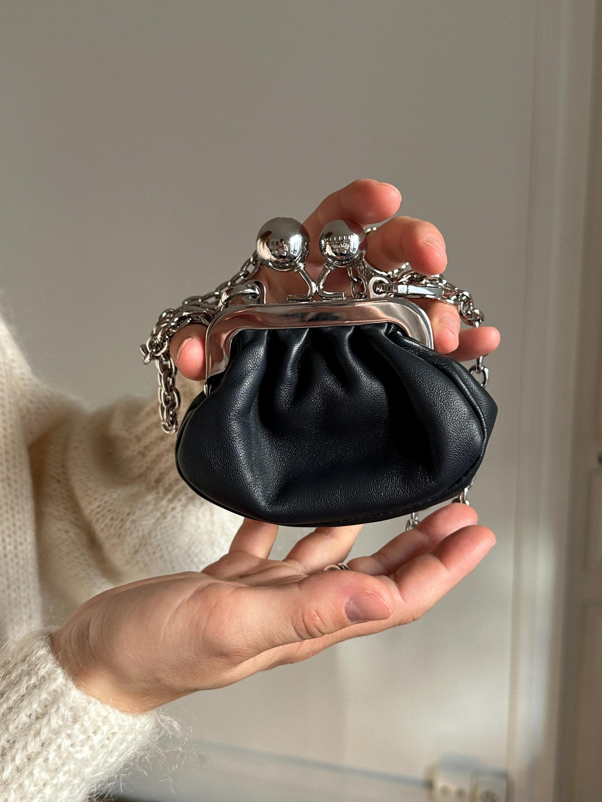 Weekend Max Mara Nano Pasticcino Bag Black Leather