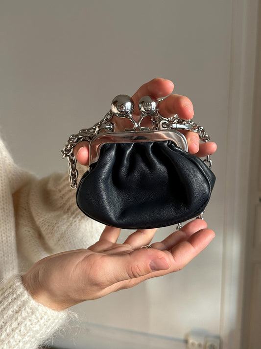Weekend Max Mara Nano Pasticcino Bag Black Leather