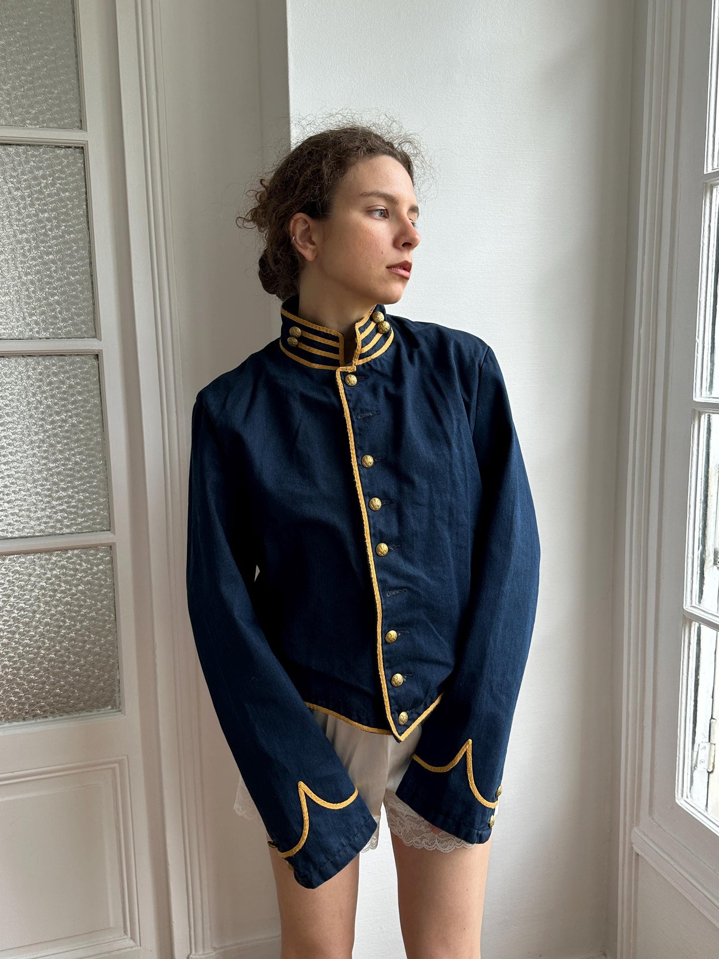 Denim & Supply Ralph Lauren Navy Military Band Jacket in Blue