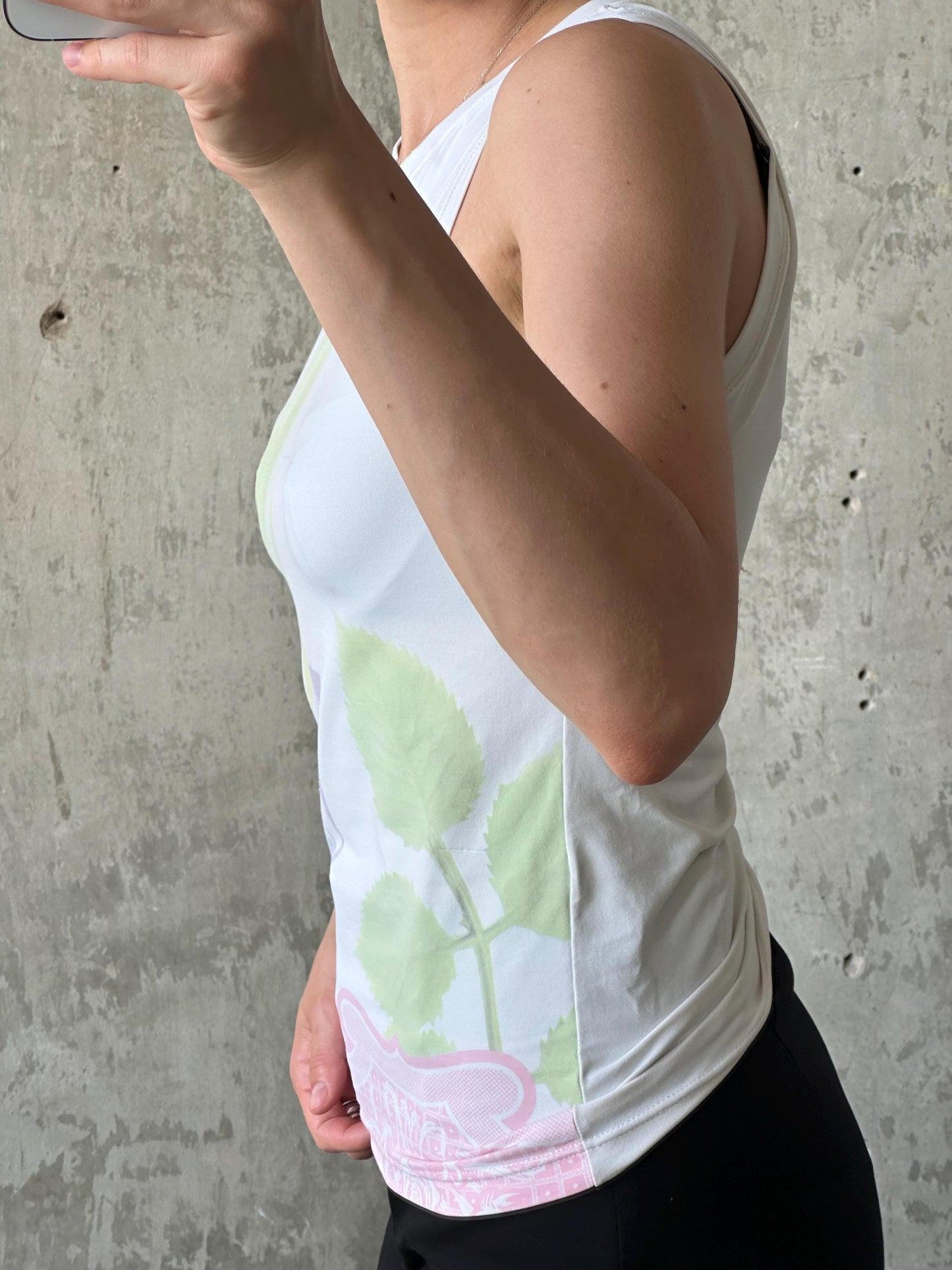 Vintage DIESEL pastel abstract print tank top in white