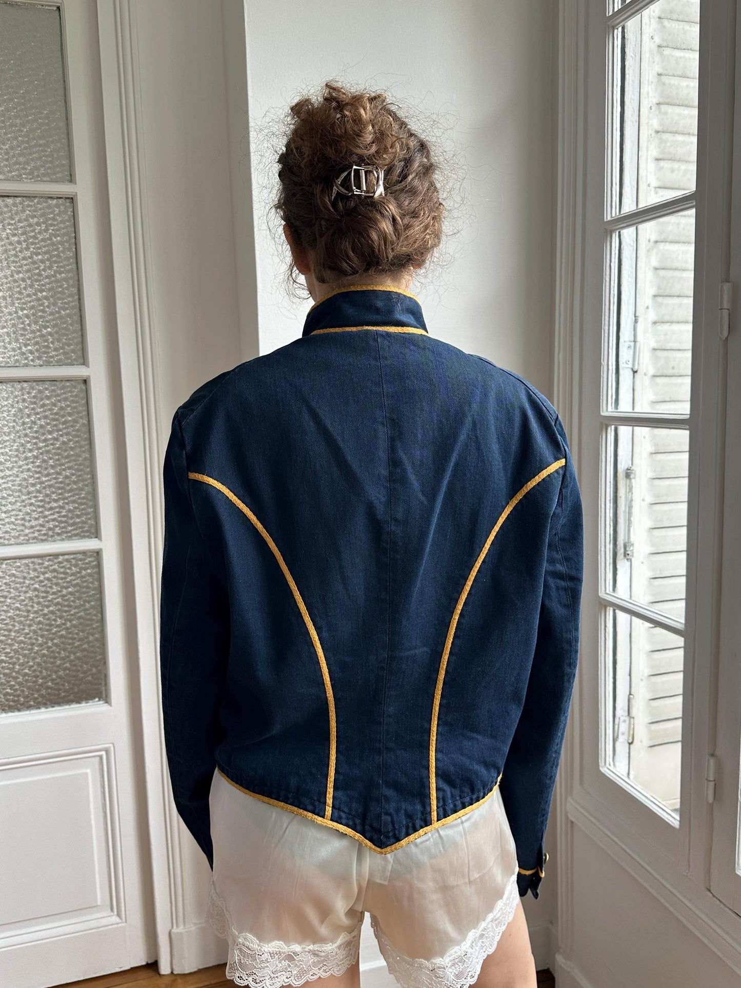 Denim & Supply Ralph Lauren Navy Military Band Jacket in Blue