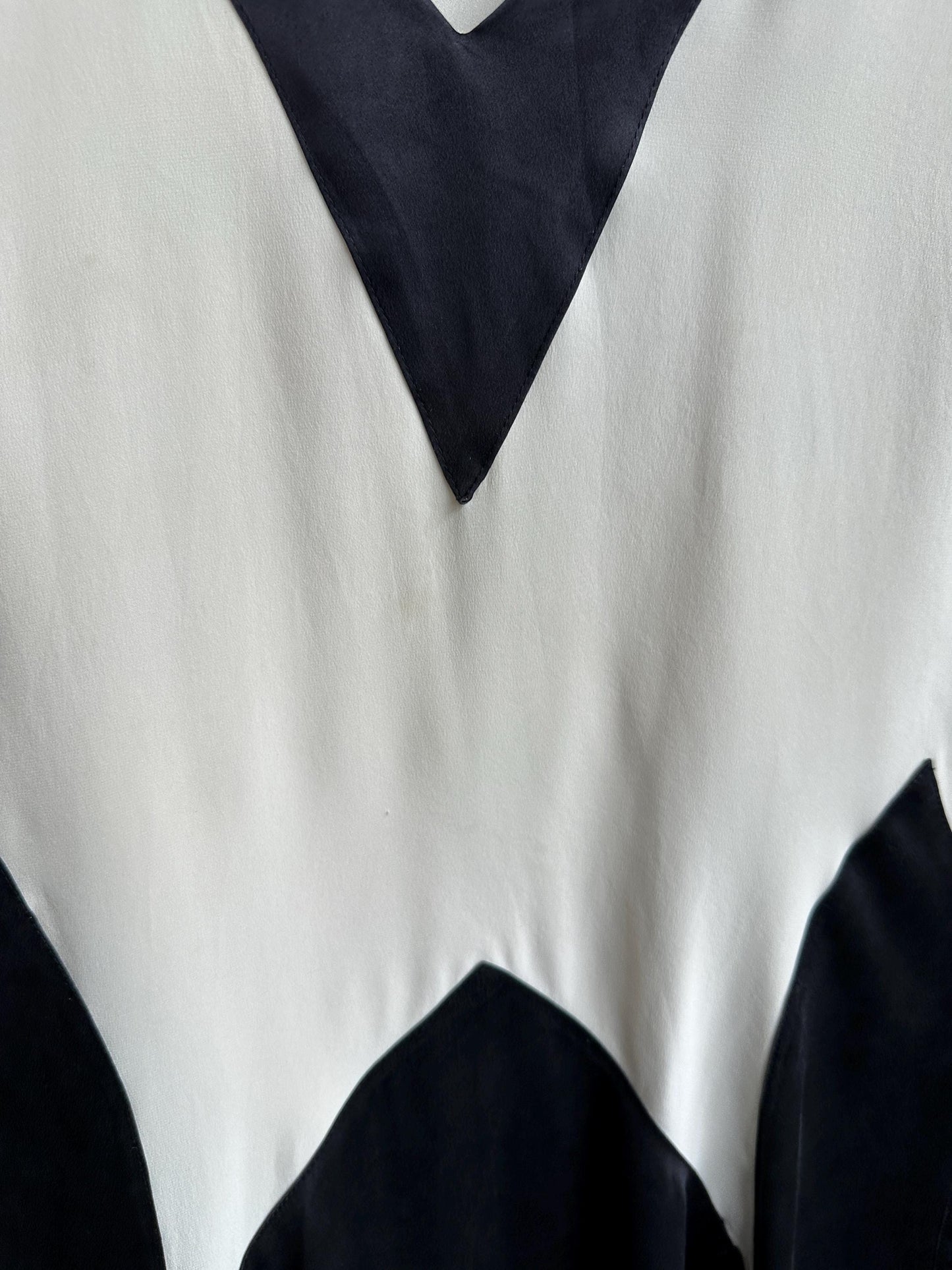 Vintage Marc by Marc Jacobs Silk Mini Dress | Black & Ivory Geometric Dress