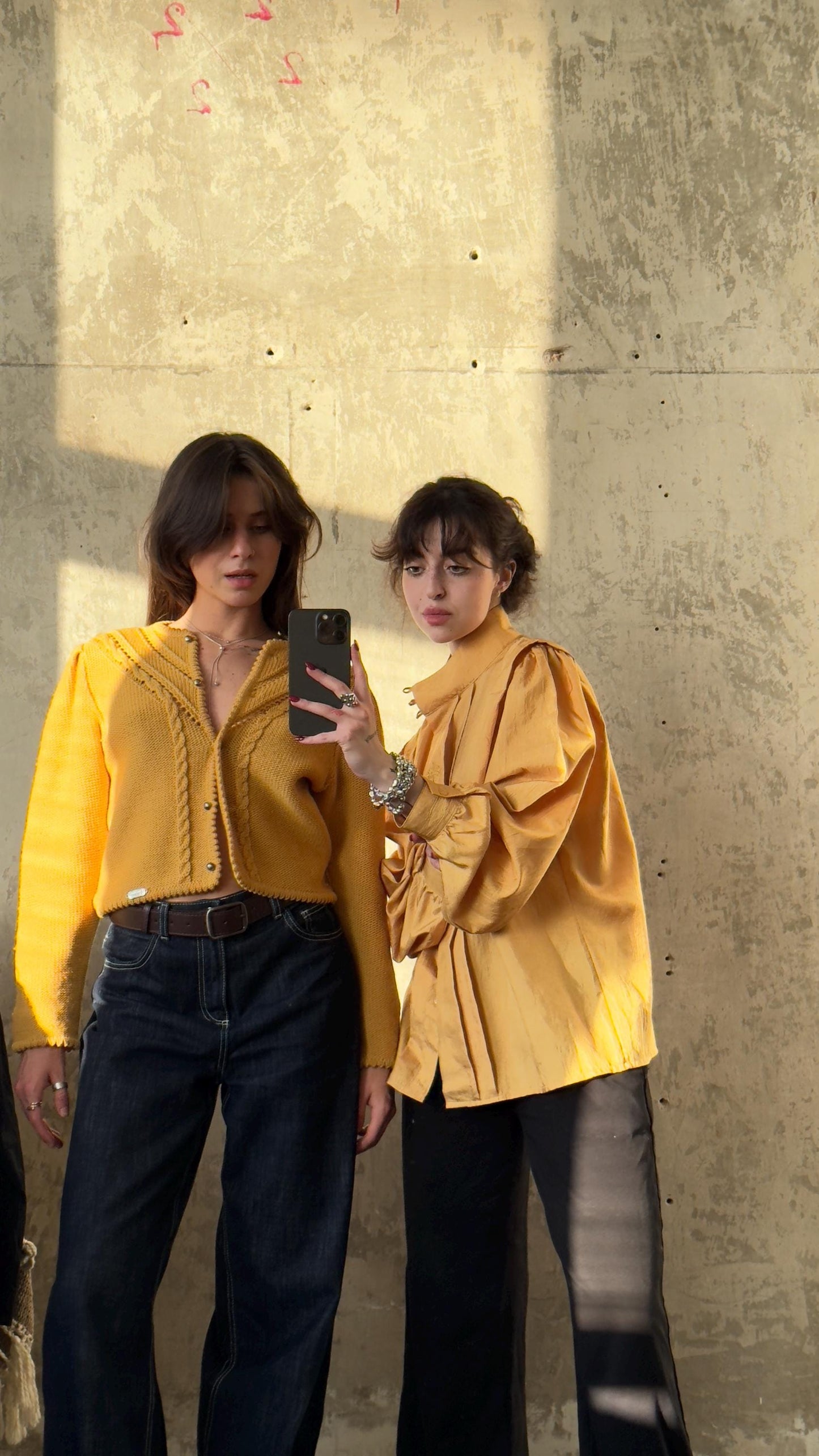 Vintage traditional knitted cardigan in yellow