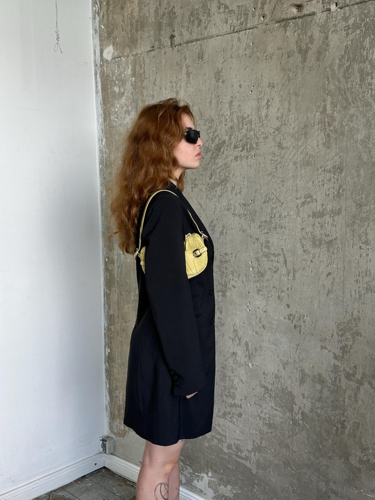 Vintage Black Fitted Blazer | Longline Hourglass Jacket