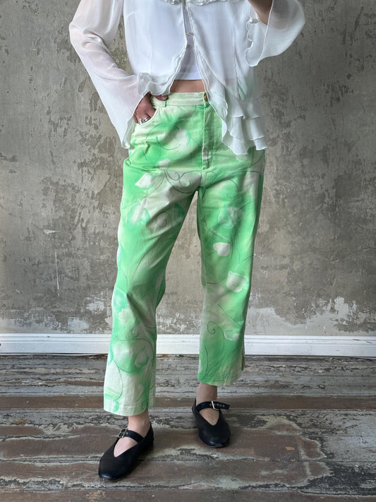 Vintage ESCADA Sport Floral Jeans, High Rise Cotton Blend