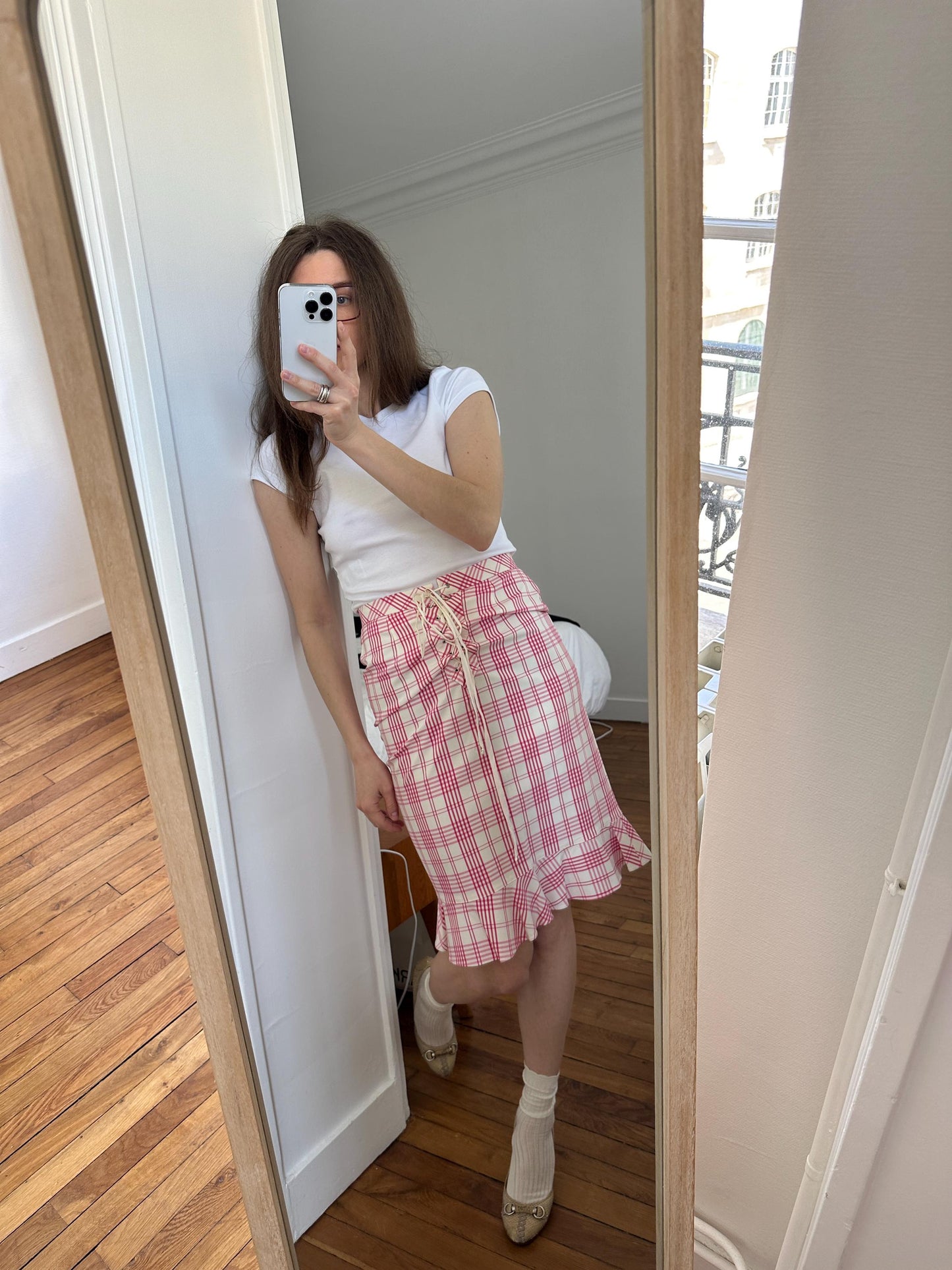 Vintage Moschino Cheap & Chic Pink Plaid Skirt
