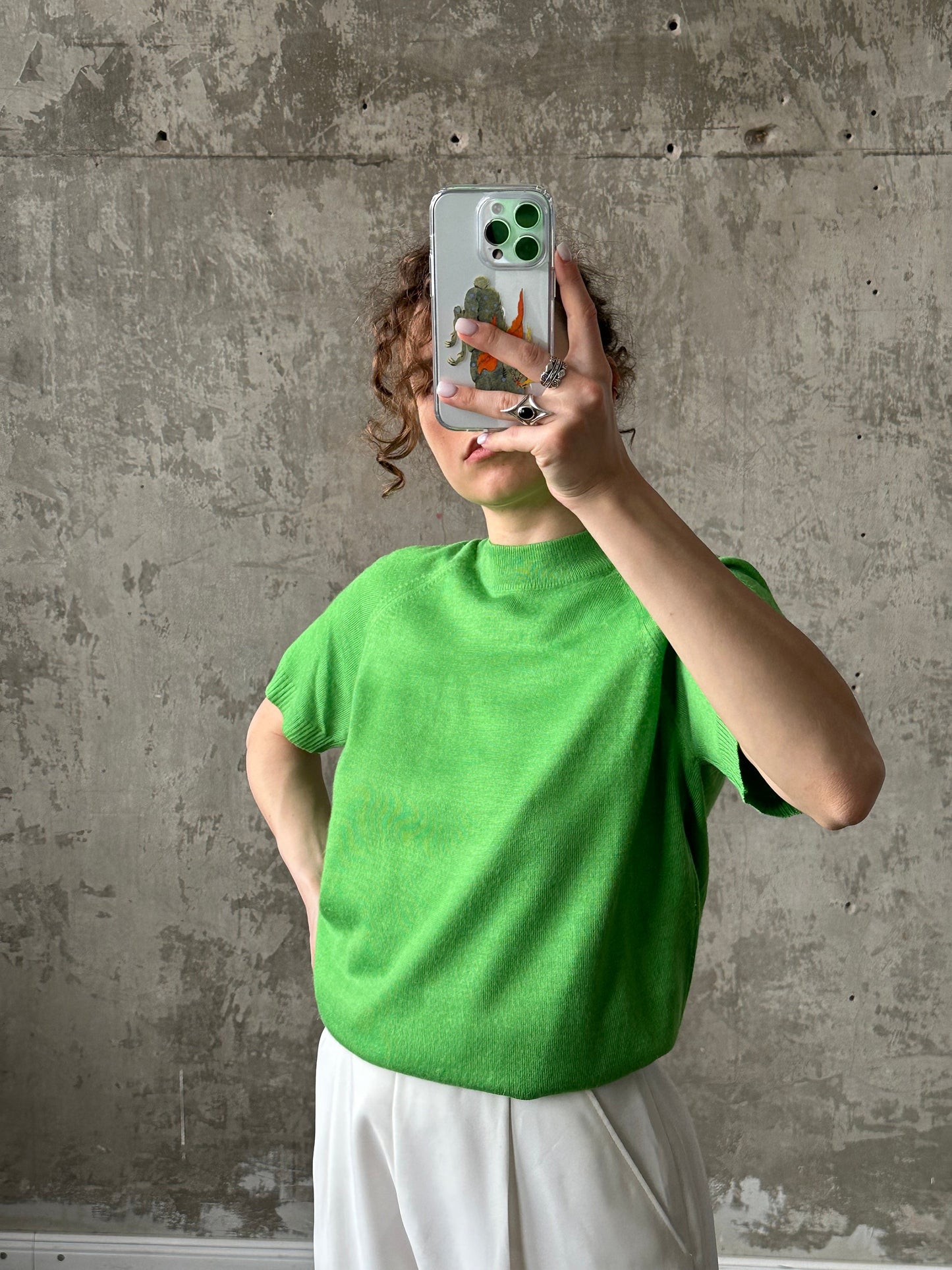 Vintage y2k short sleeve top in green