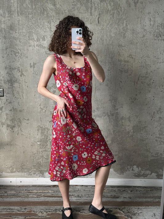 Vintage Marella silk dress in red