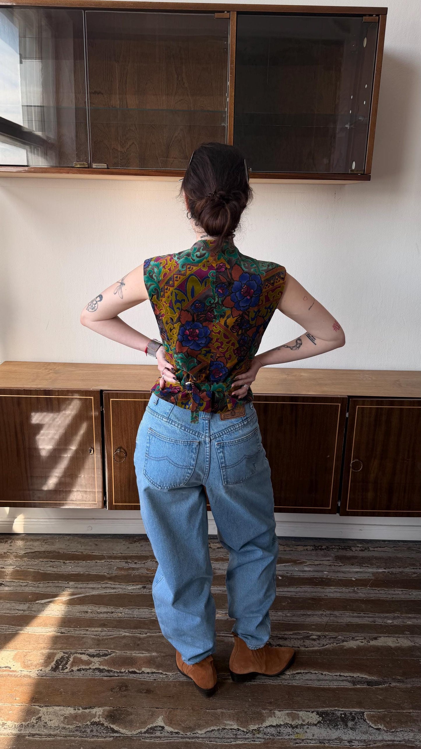 Vintage Light Wash Mom Jeans, 90s High Waist Cotton Denim Pants