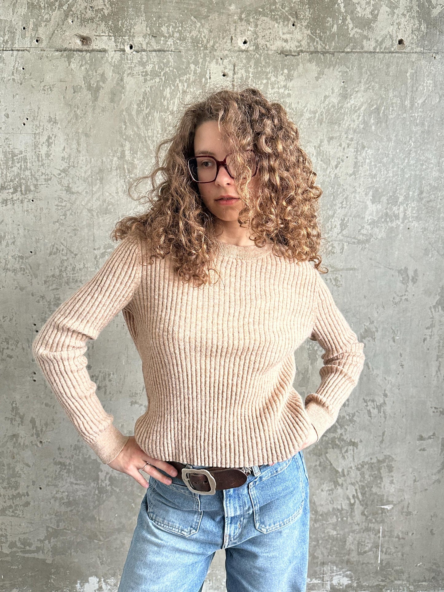 Vintage Levi's knitted alpaca sweater in brown