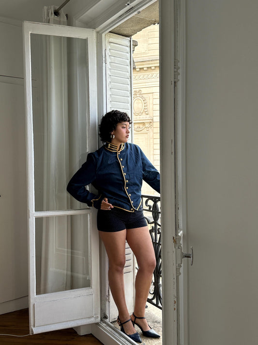 Denim & Supply Ralph Lauren Navy Military Band Jacket in Blue