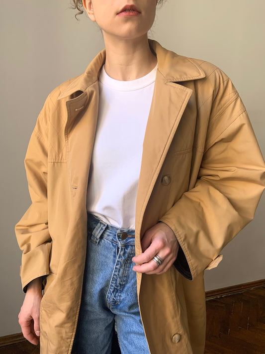 Vintage oversized coat in yellow