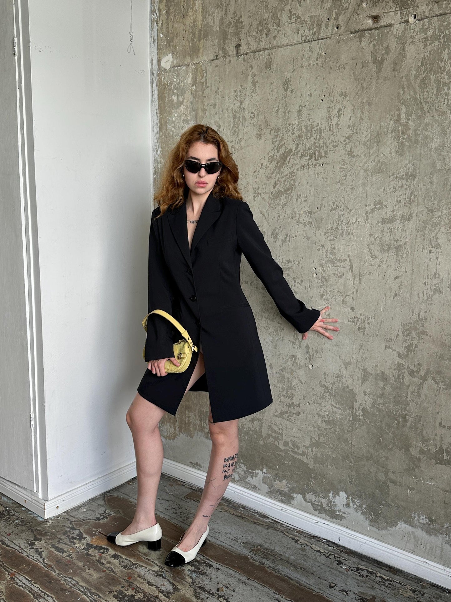 Vintage Black Fitted Blazer | Longline Hourglass Jacket
