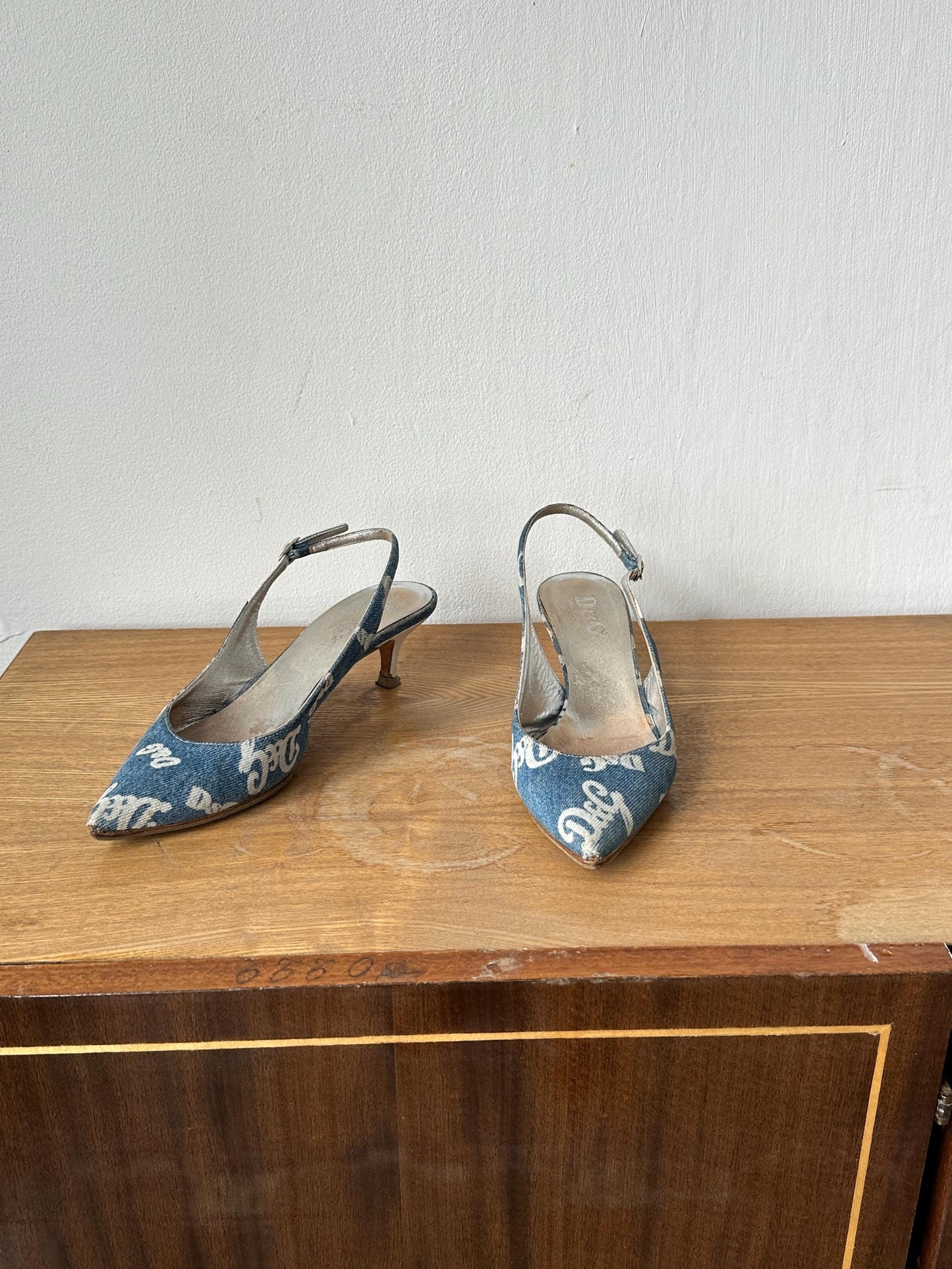 Vintage D&G Dolce Gabbana Denim Kitten Heels I US 6.5