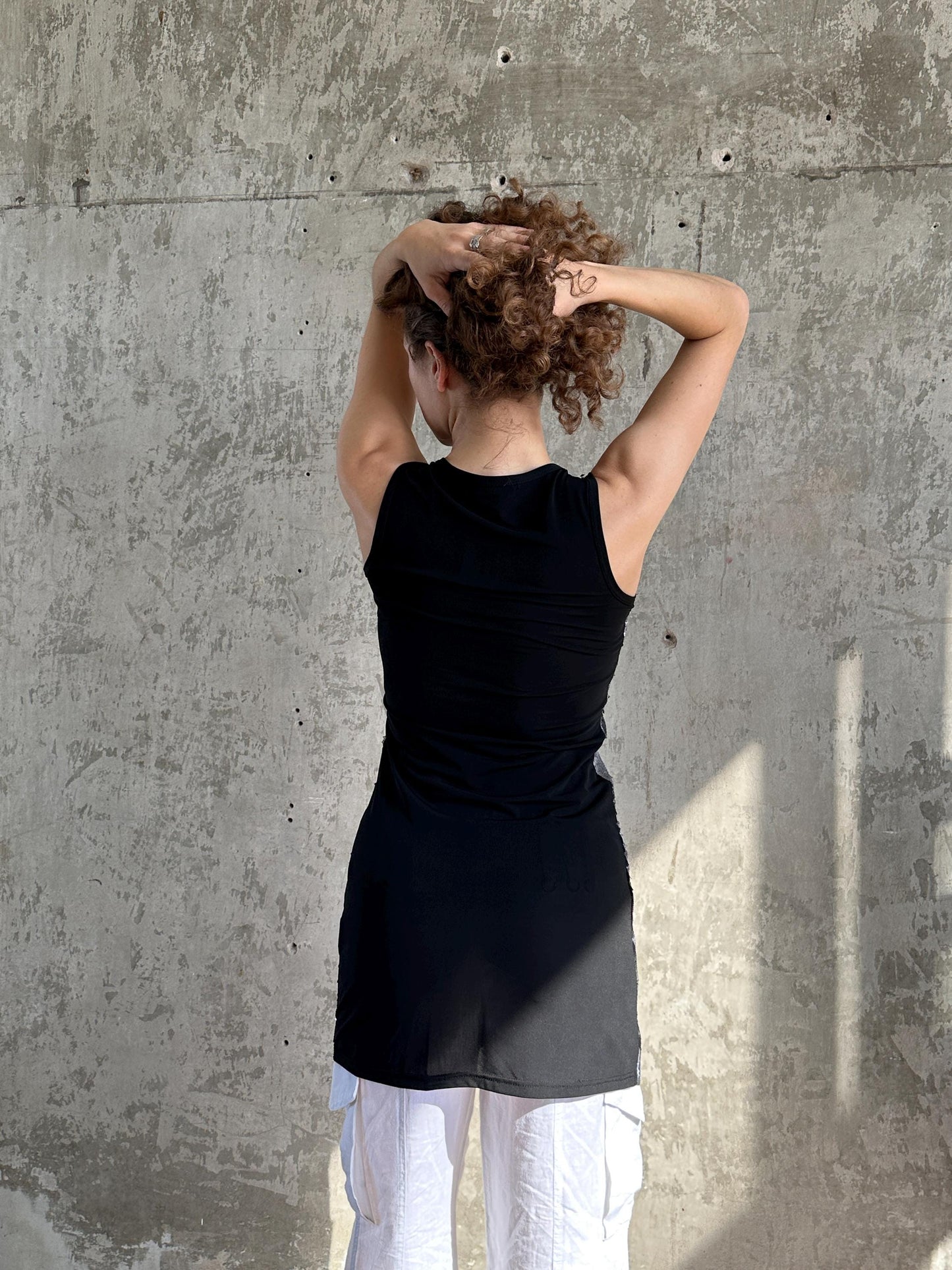 Vintage Silver Black Checkerboard Sequin Mini Dress