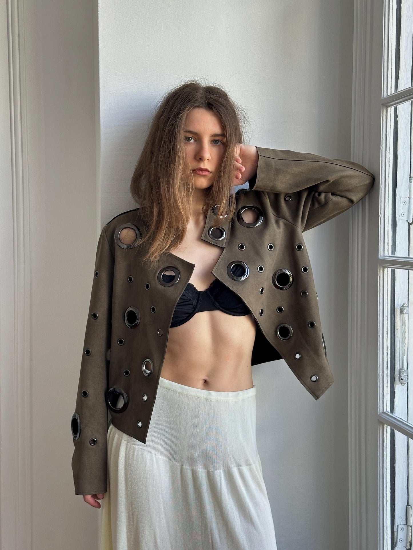 Vintage Y2K Eyelet Jacket in Green