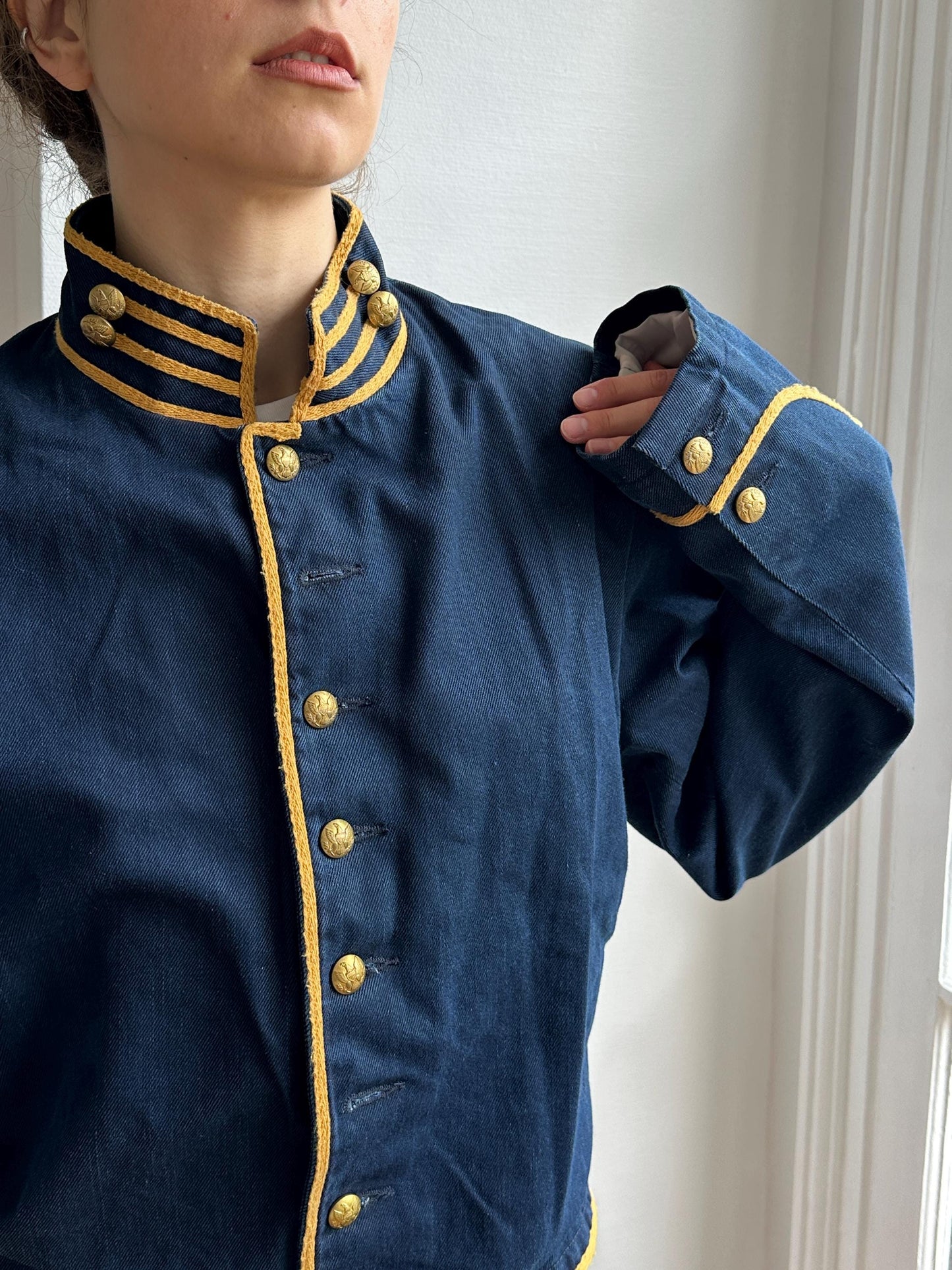 Denim & Supply Ralph Lauren Navy Military Band Jacket in Blue