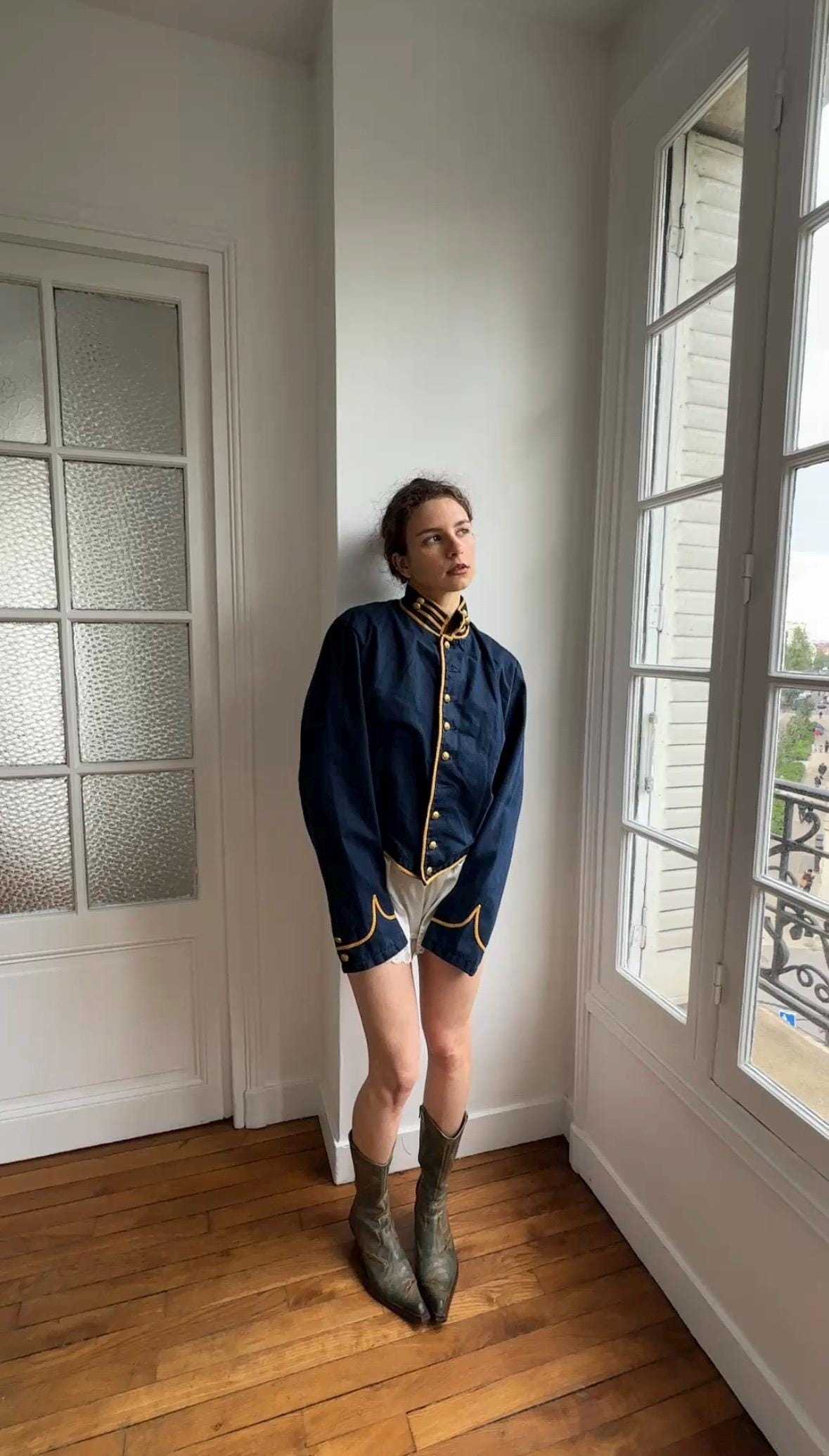 Denim & Supply Ralph Lauren Navy Military Band Jacket in Blue