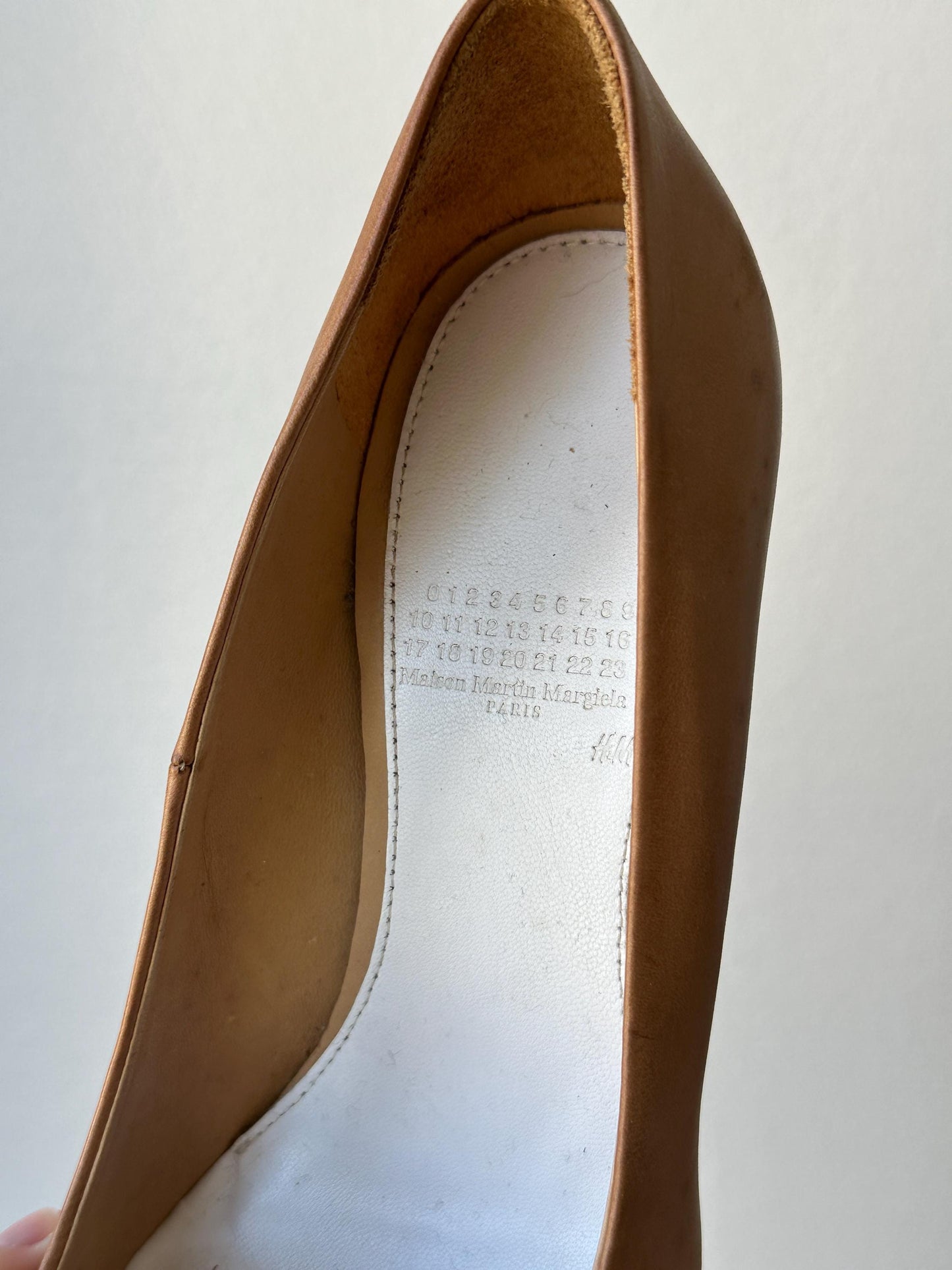 Maison Margiela x H&M Tan Leather Wedge Pumps in Brown I US 7.5