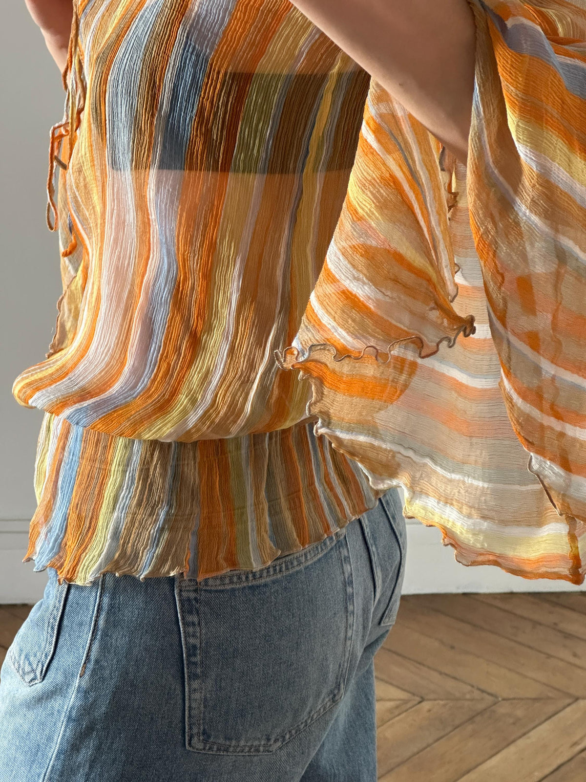 Vintage Moschino Cheap and Chic Silk Blouse in Orange