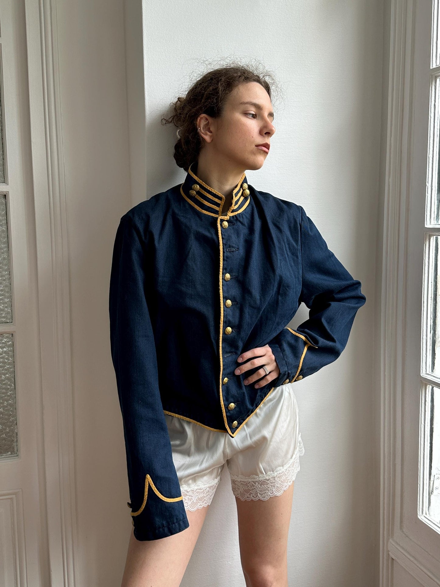 Denim & Supply Ralph Lauren Navy Military Band Jacket in Blue