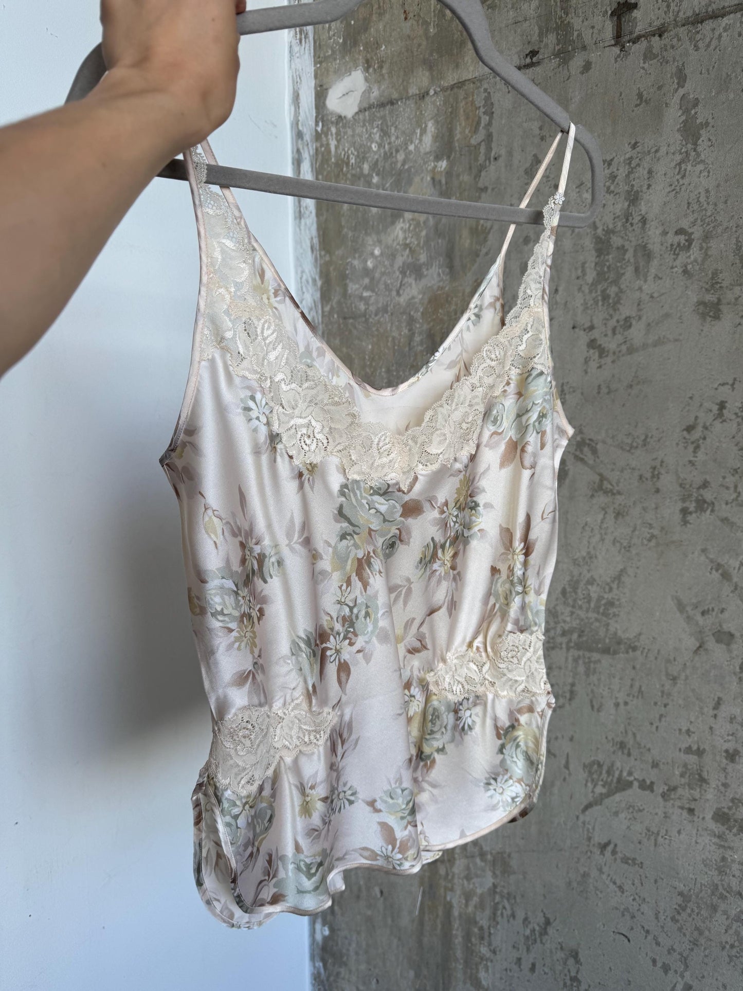 Vintage La Perla Floral Silk and Lace Camisole in Rose