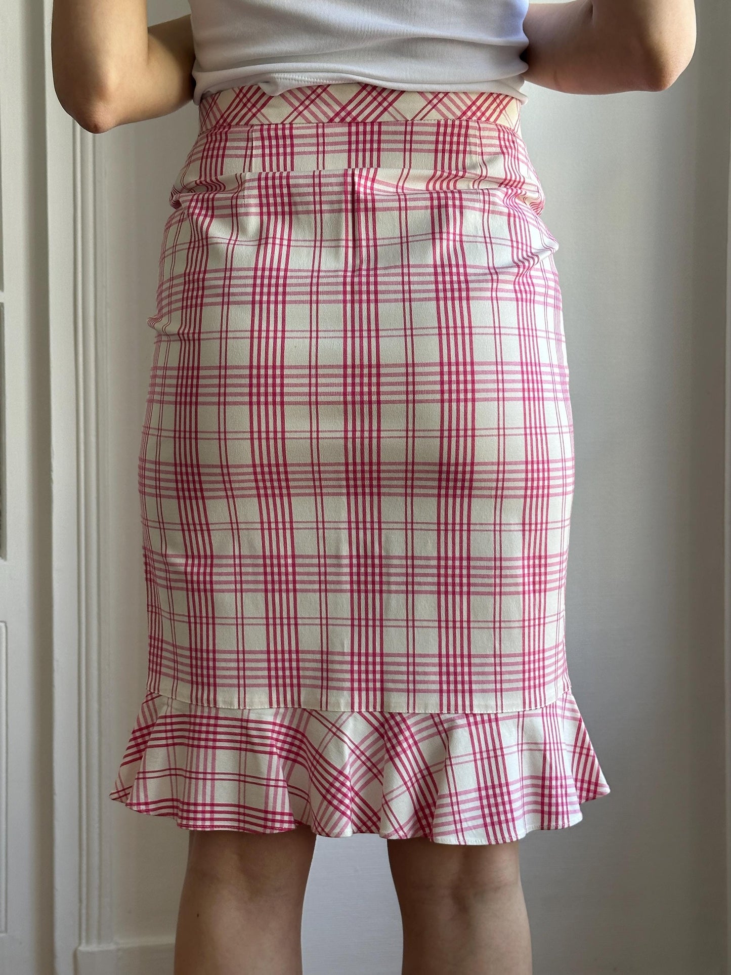 Vintage Moschino Cheap & Chic Pink Plaid Skirt