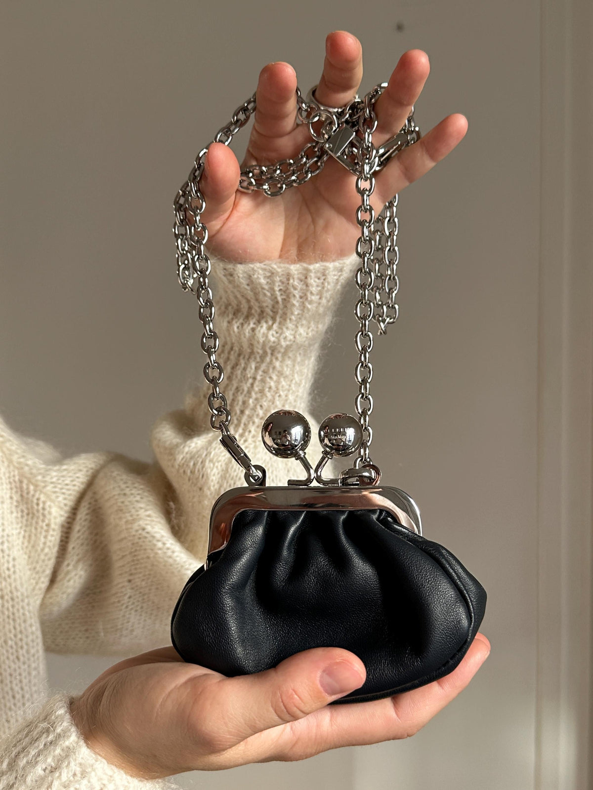 Weekend Max Mara Nano Pasticcino Bag Black Leather