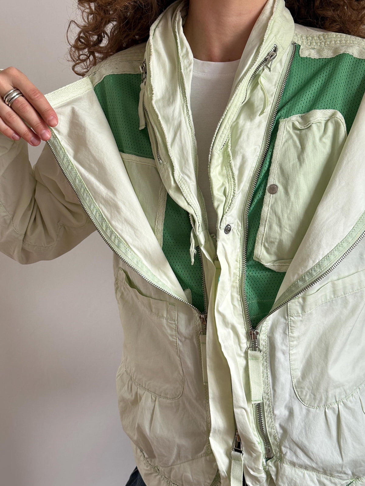 Vintage Marithé et François Girbaud Cargo Jacket Mint Green