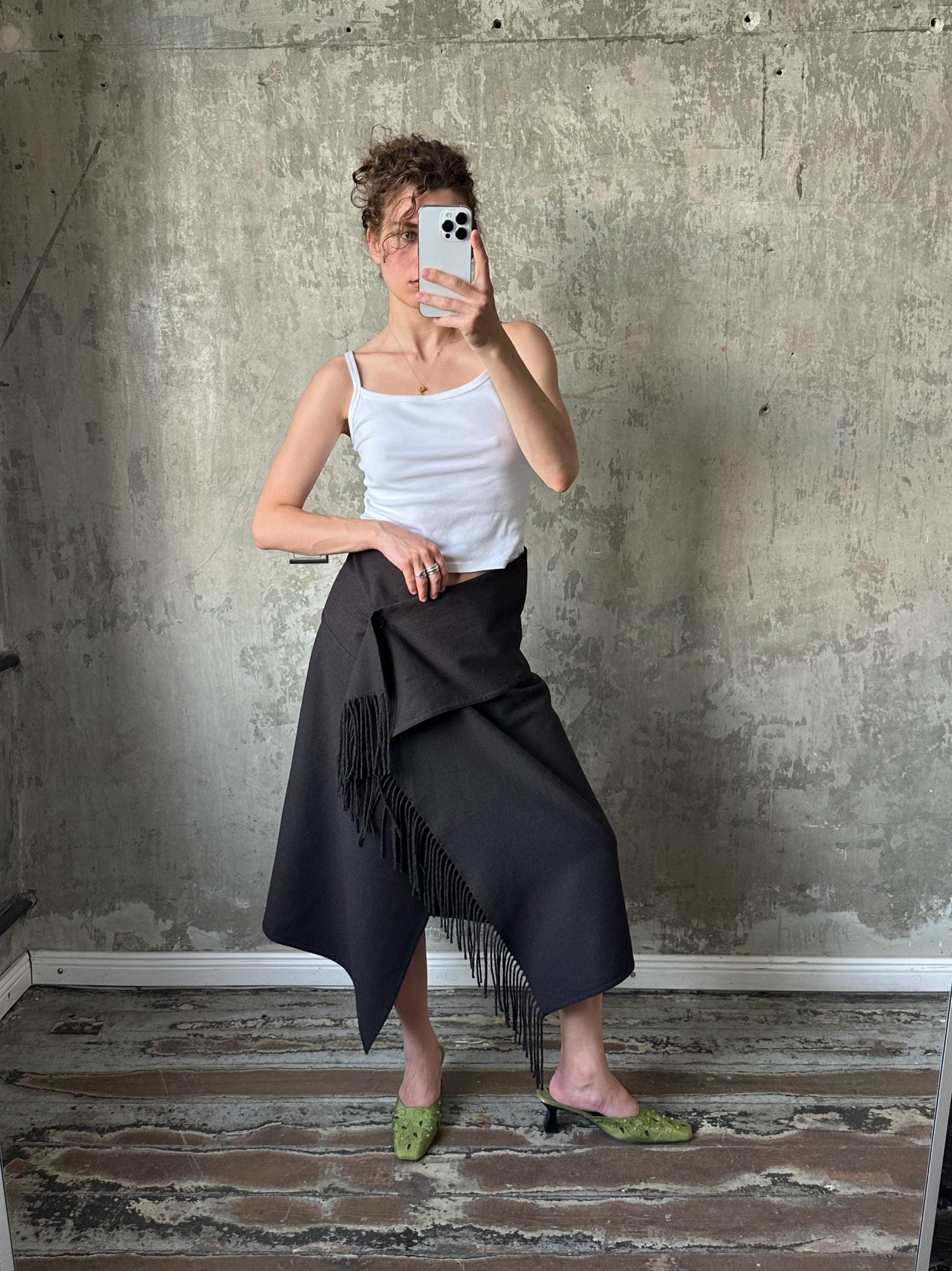 Vintage 2000 Cop Copine asymmetric scarf skirt in brown