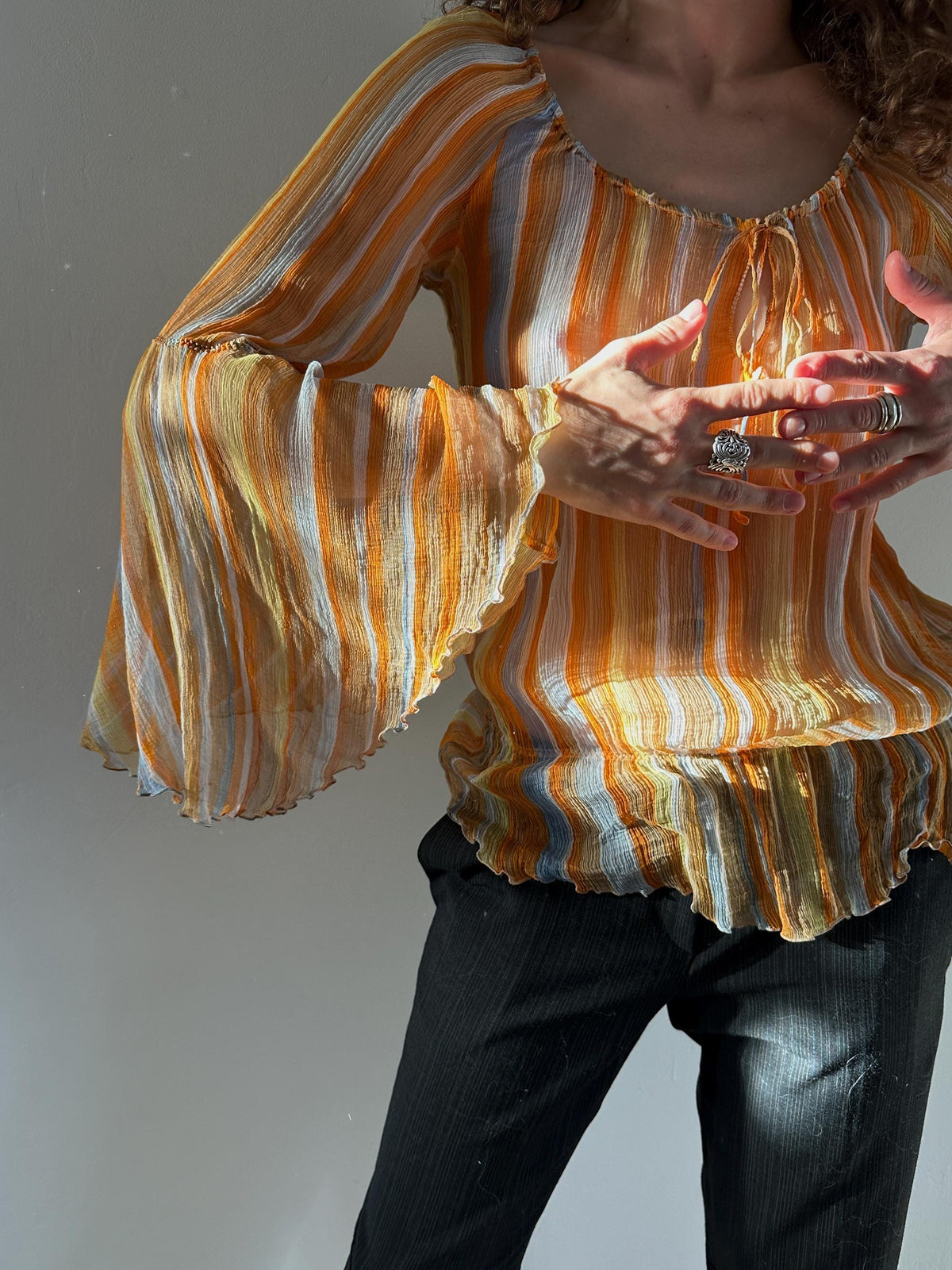 Vintage Moschino Cheap and Chic Silk Blouse in Orange