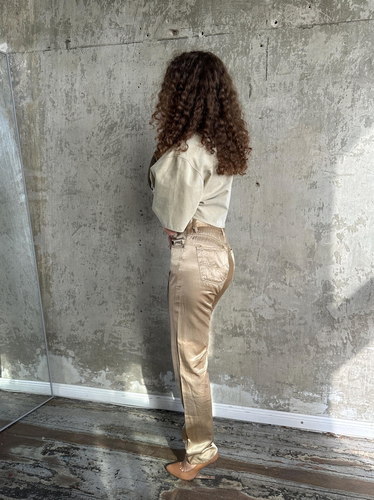 Vintage Diesel Straight Leg Gold Trousers I Waist 28