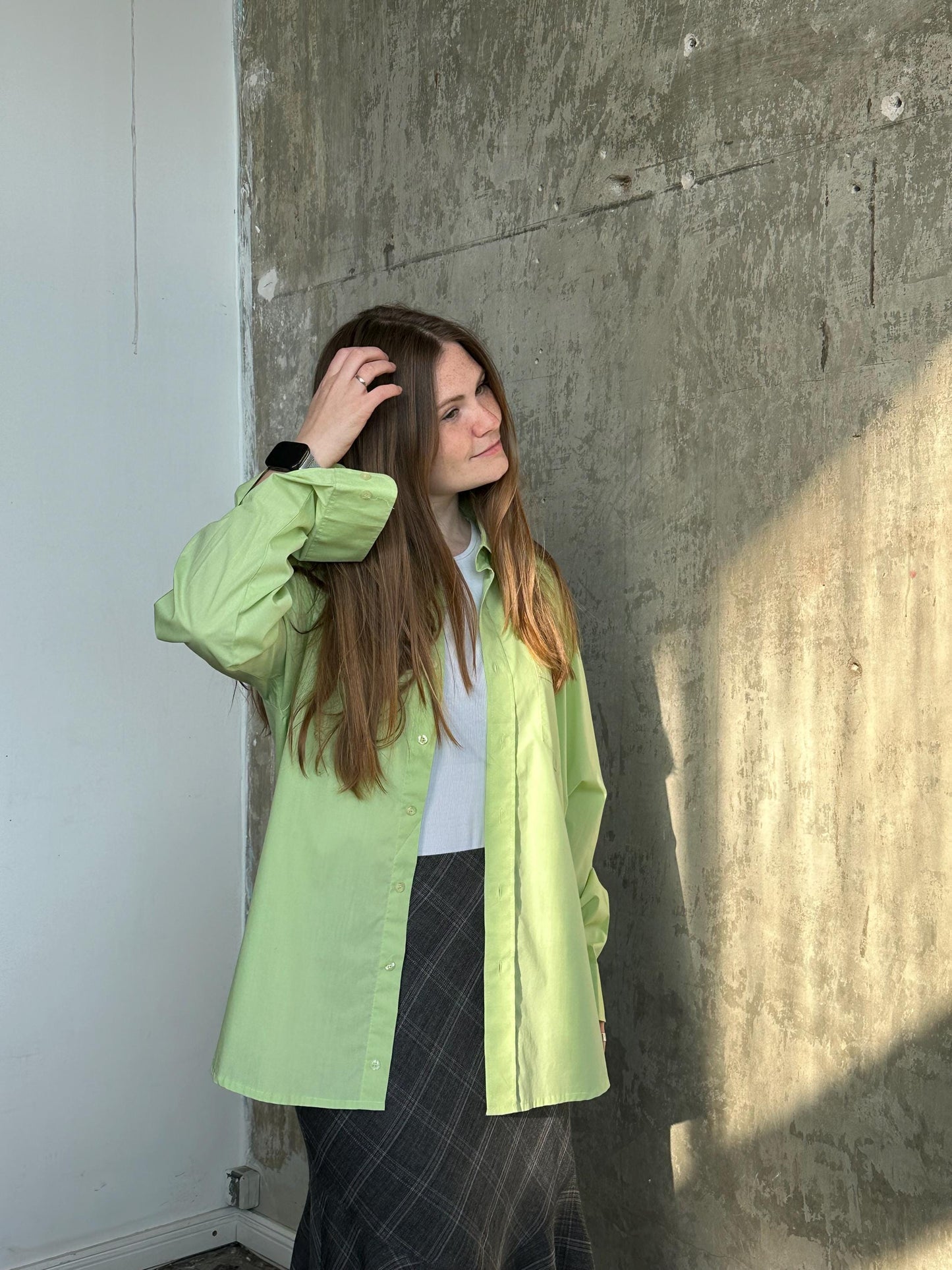 Vintage NATIVE light green button-up shirt