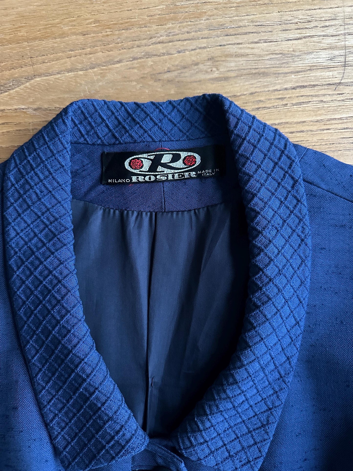 Vintage Italian Blue Linen Waistcoat Vest