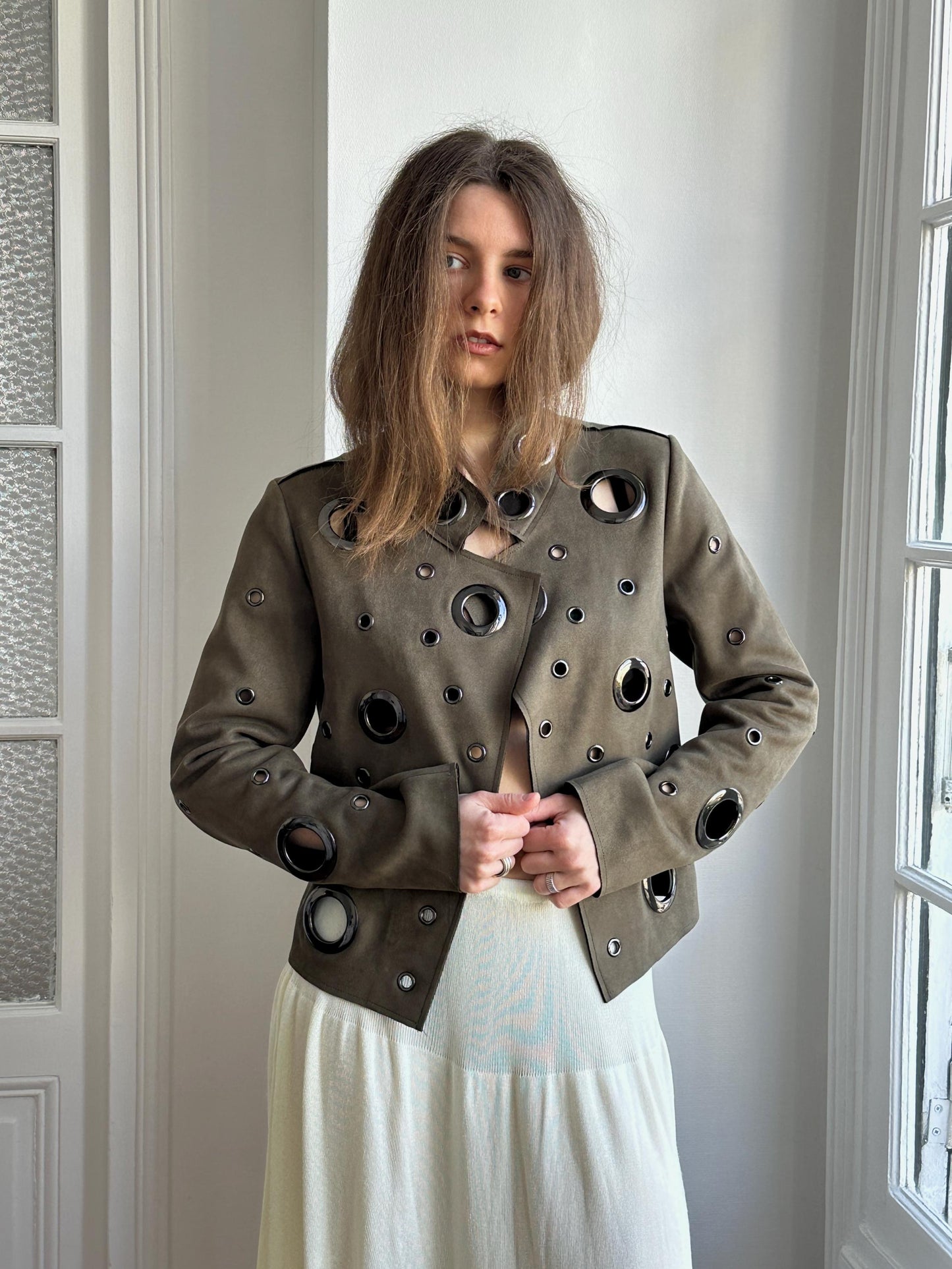Vintage Y2K Eyelet Jacket in Green