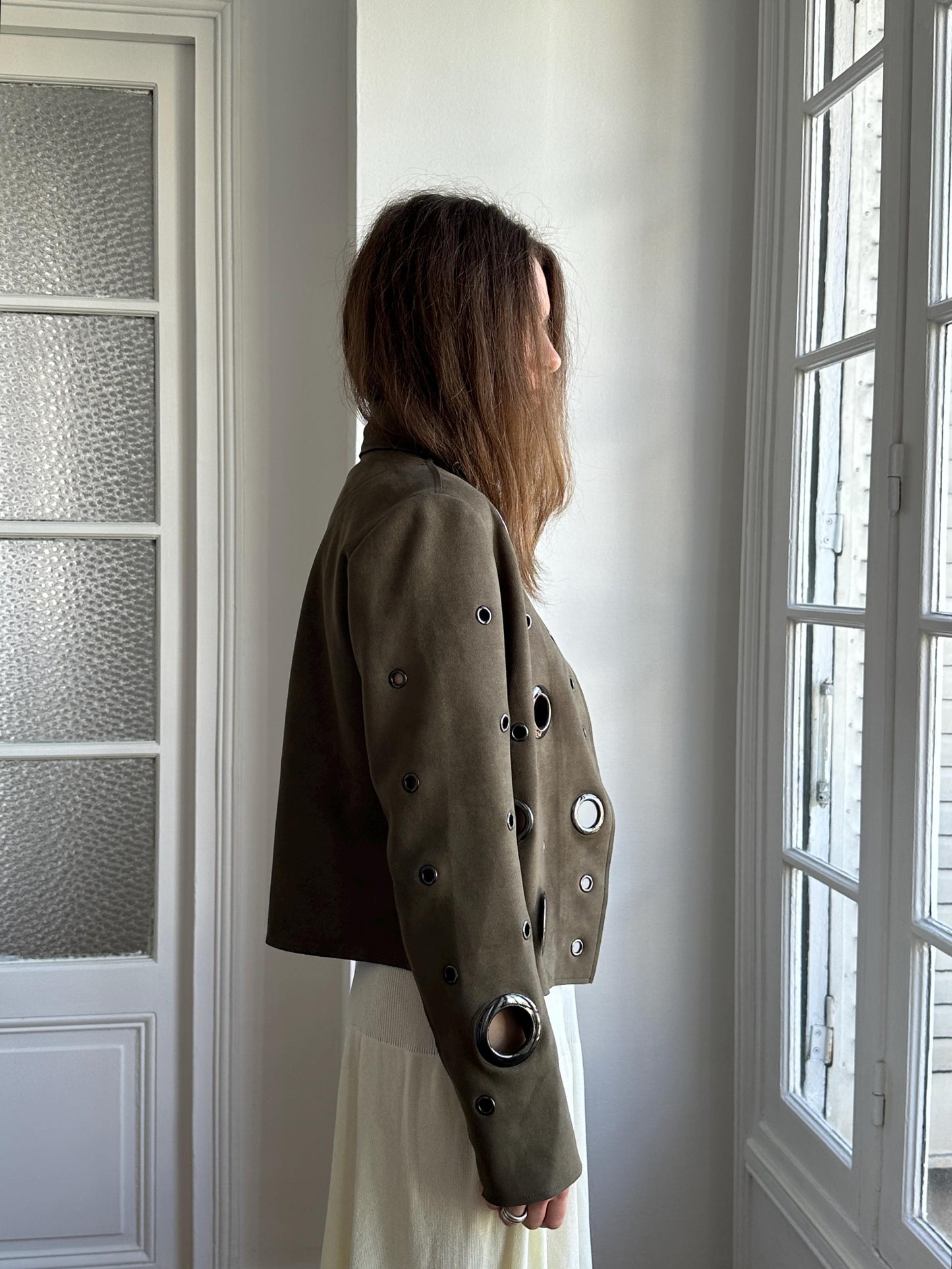Vintage Y2K Eyelet Jacket in Green
