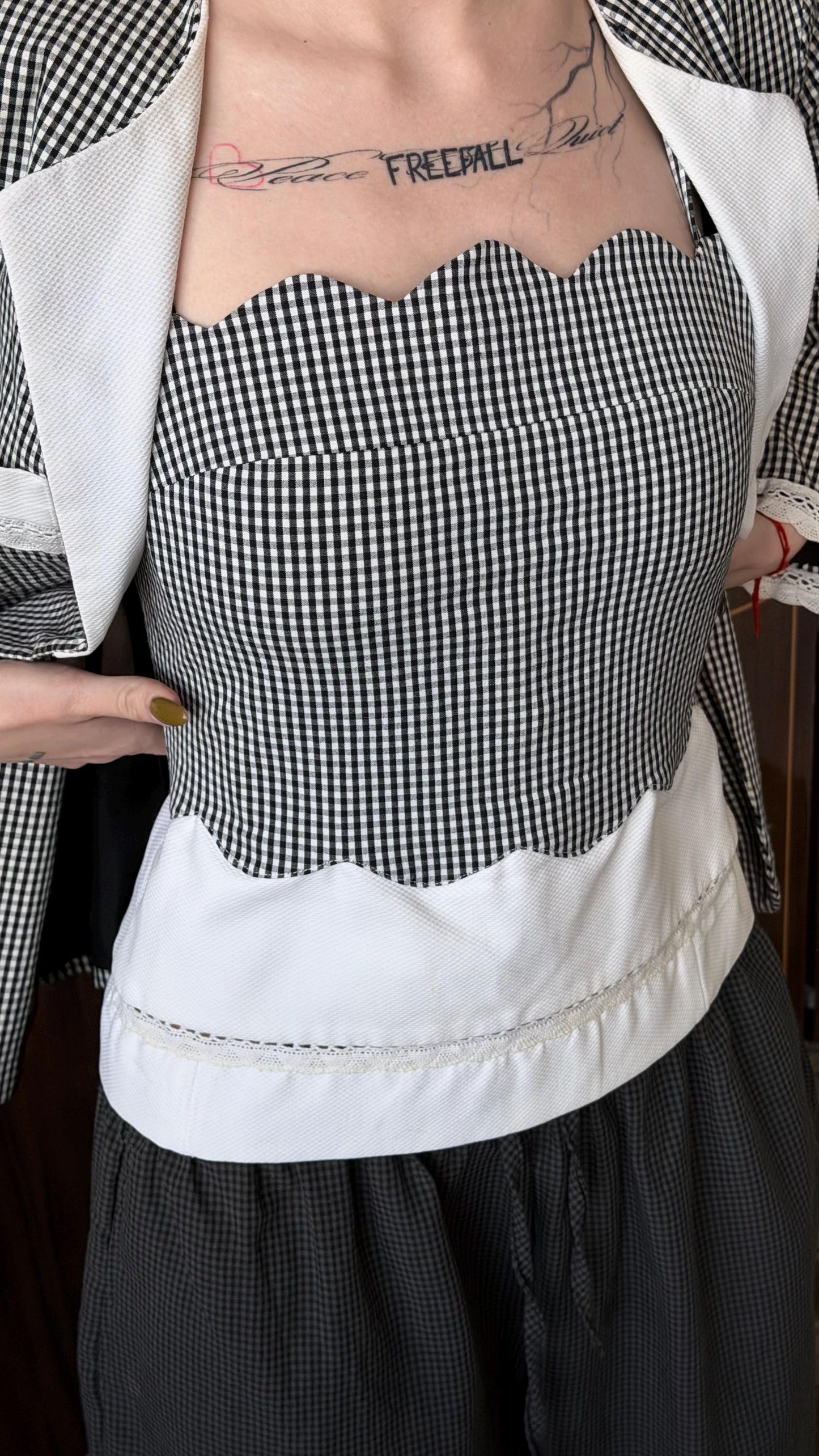 Vintage Moschino Cheap and Chic Gingham Set, Blazer and Top Set
