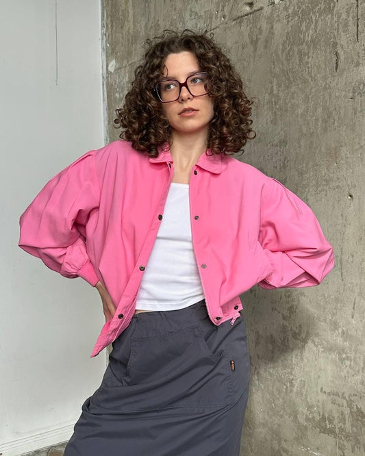 Vintage 90s bold bomber jacket in pink