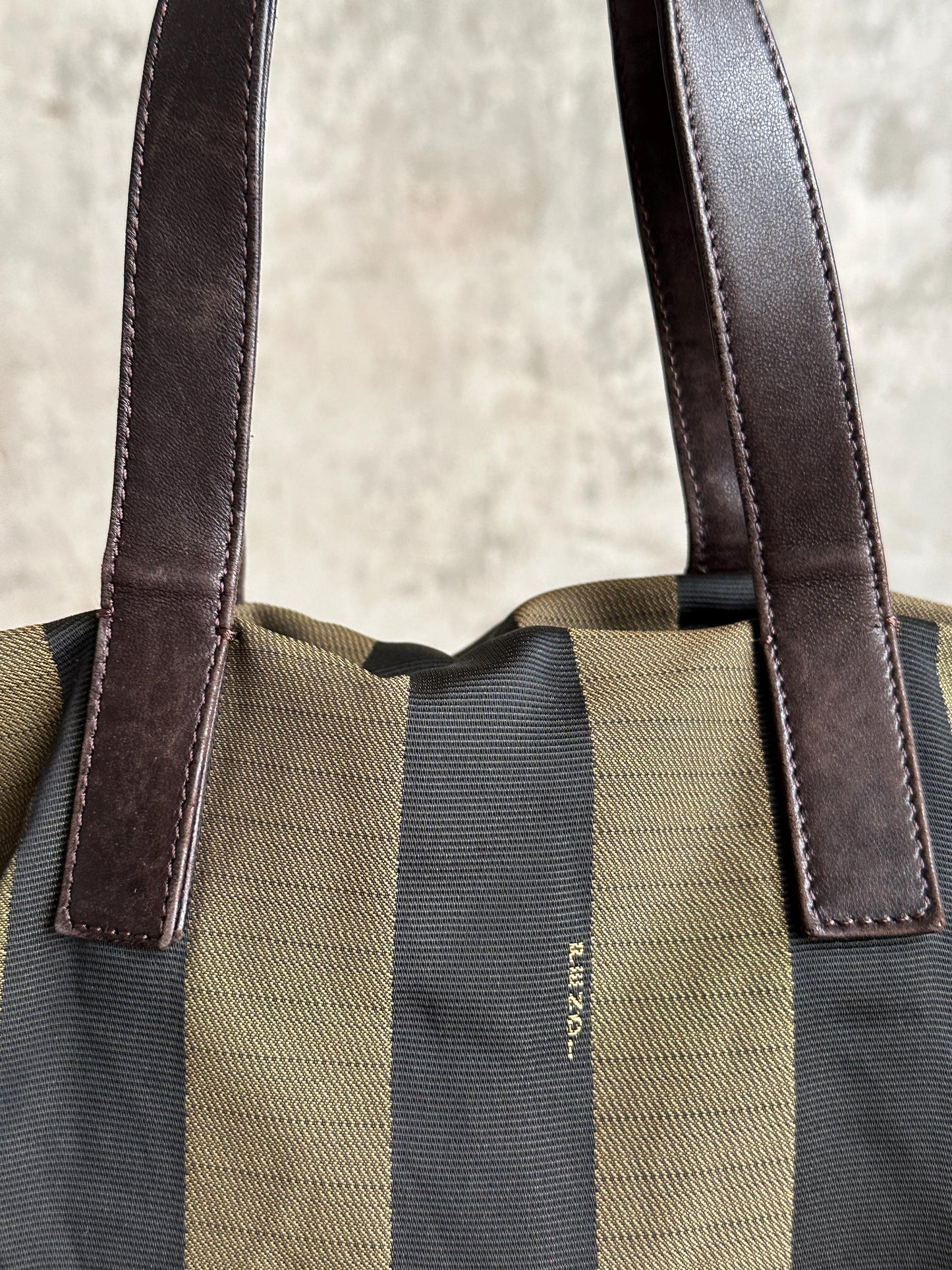 Vintage FENDI Pequin Striped Tote Bag