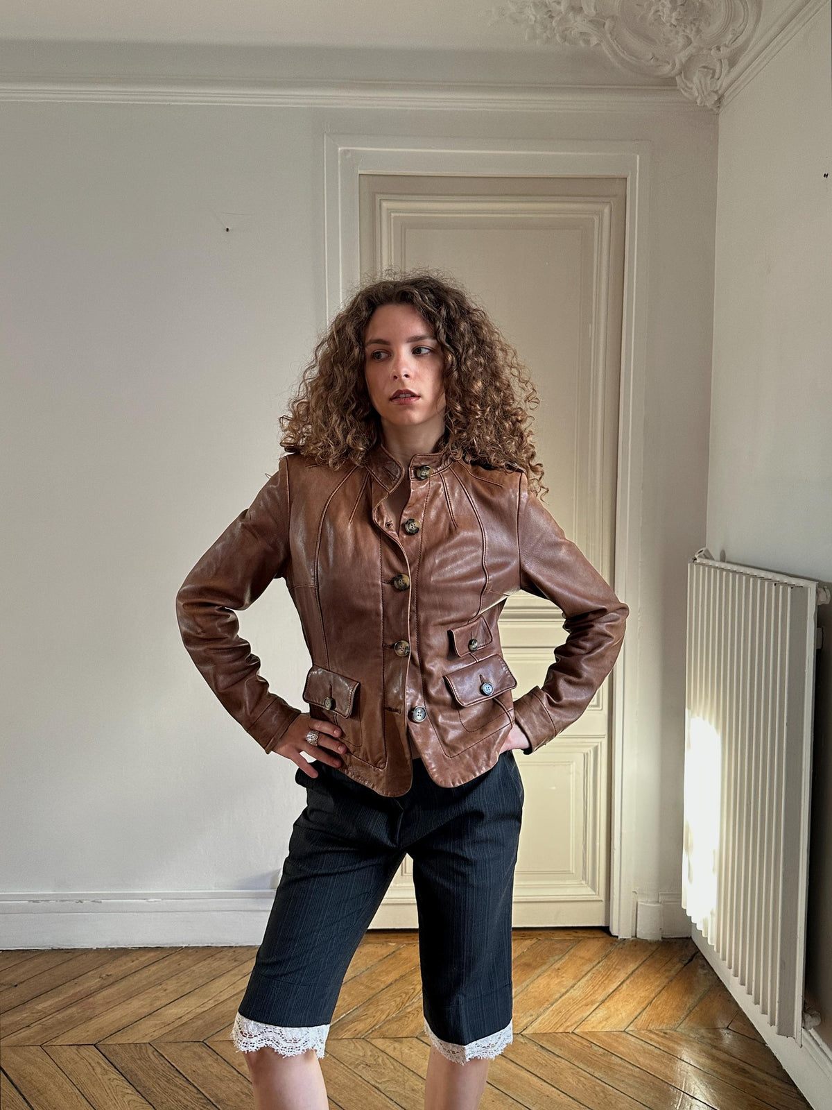 Vintage Arma Field Leather Jacket in Brown