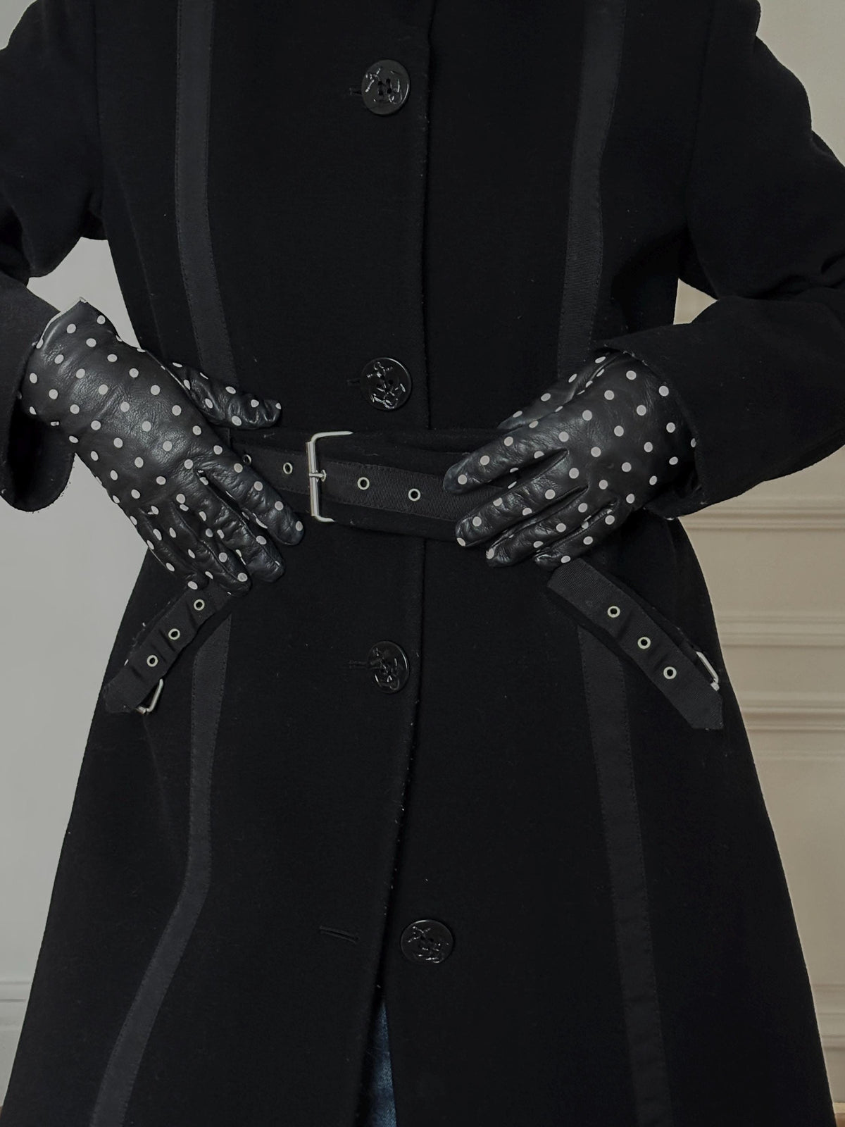 Vintage 90s Black Wool Cashmere Coat