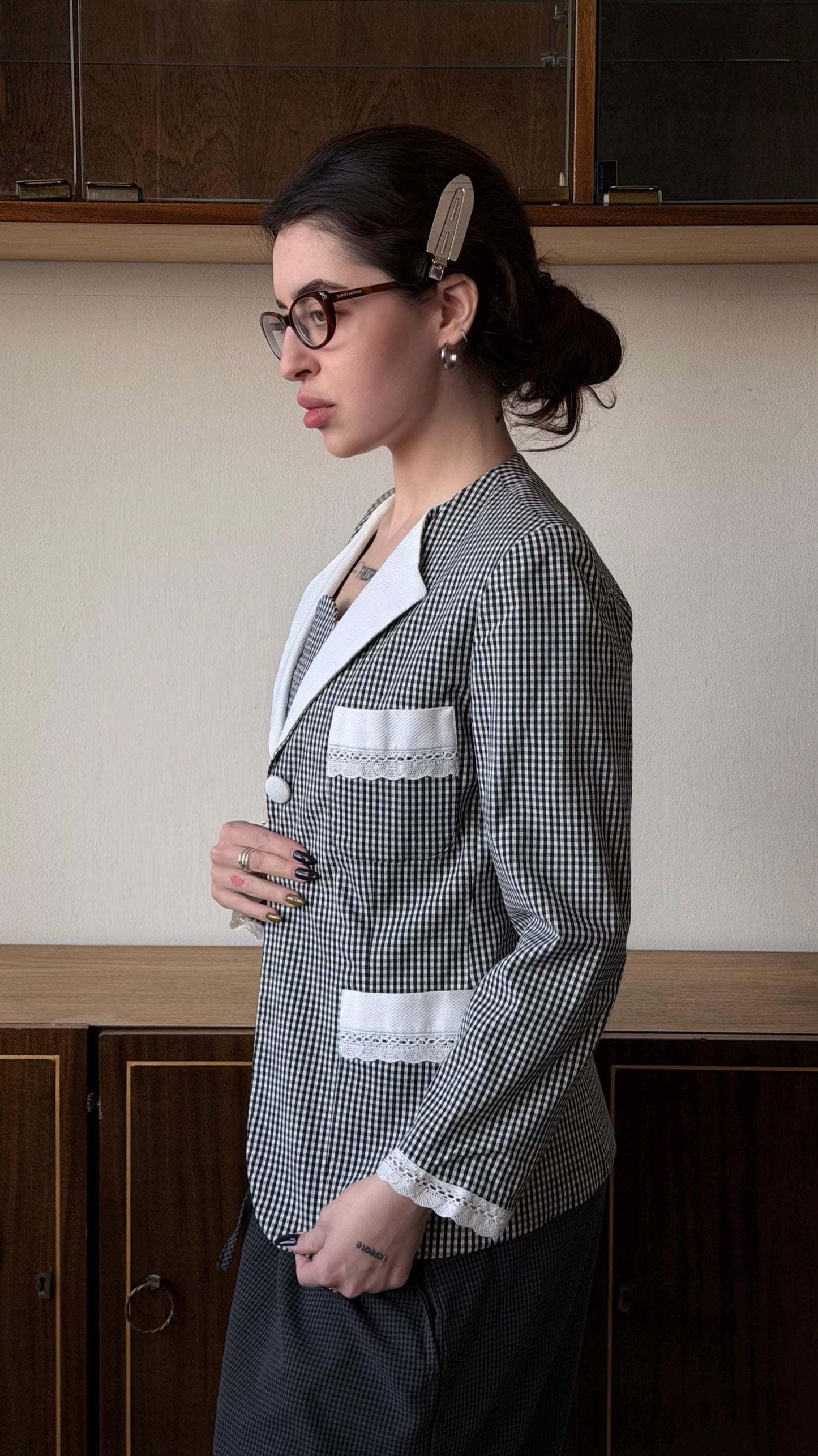Vintage Moschino Cheap and Chic Gingham Set, Blazer and Top Set