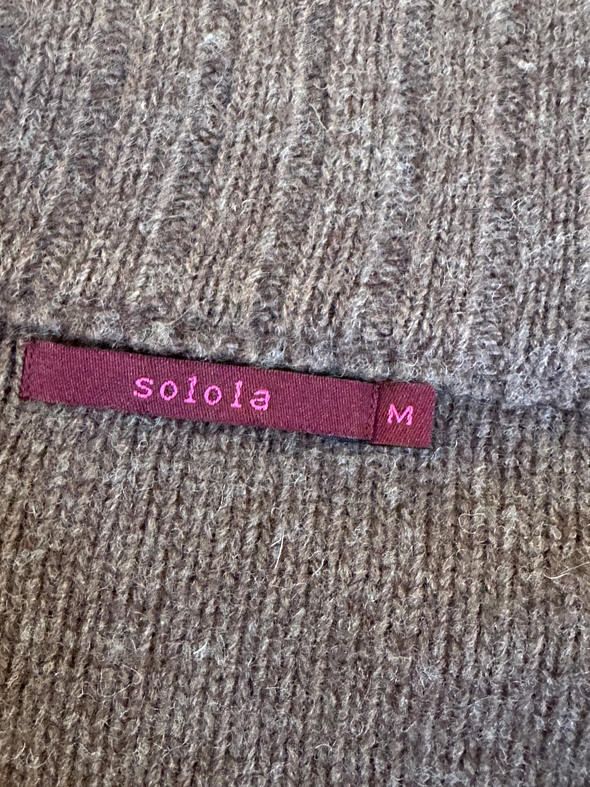 Vintage Funnel Neck Brown Lambswool Sweater