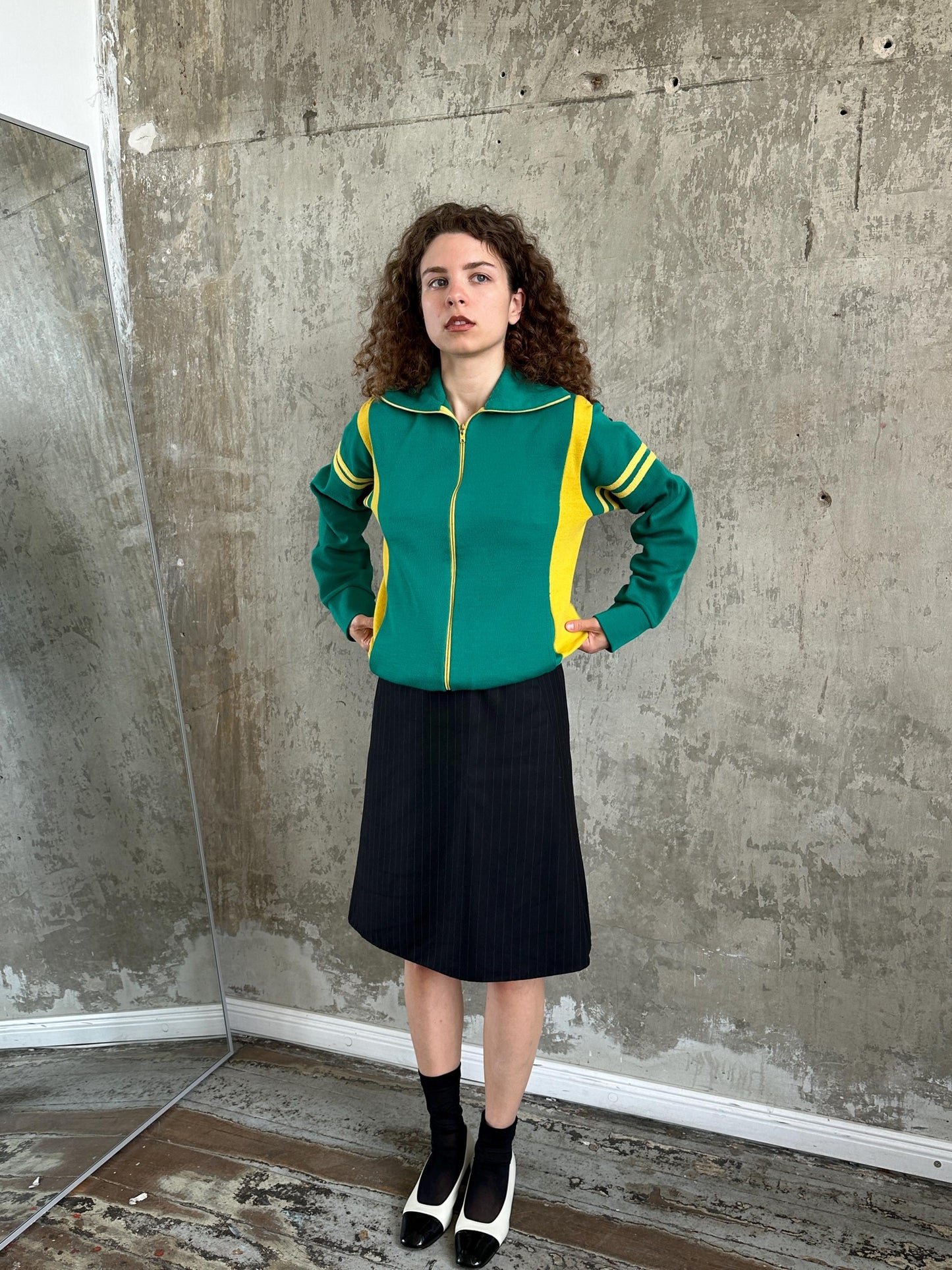 Vintage 80s Green Track Jacket