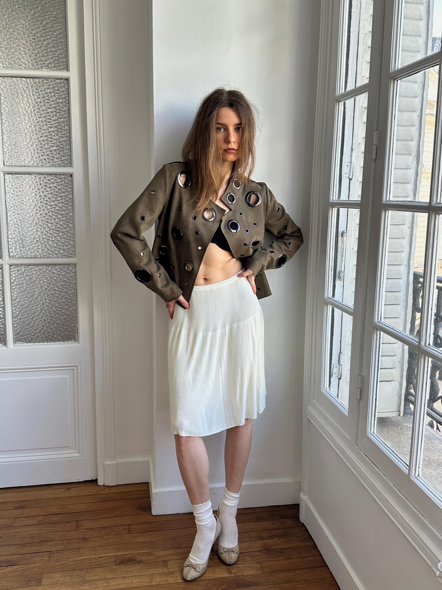 Vintage Y2K Eyelet Jacket in Green